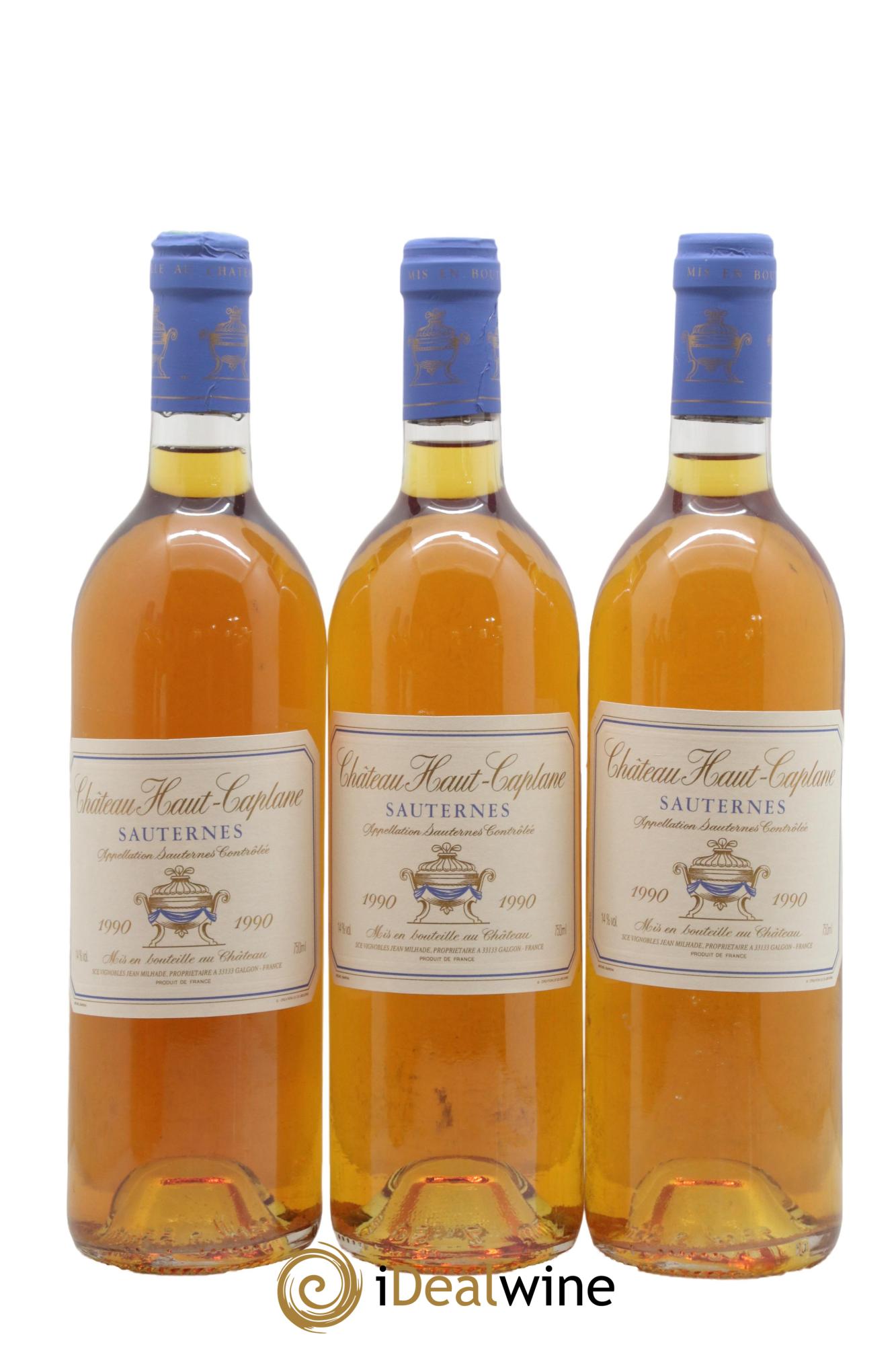 Sauternes Château Haut Caplane 1990 - Posten von 3 Flaschen - 0