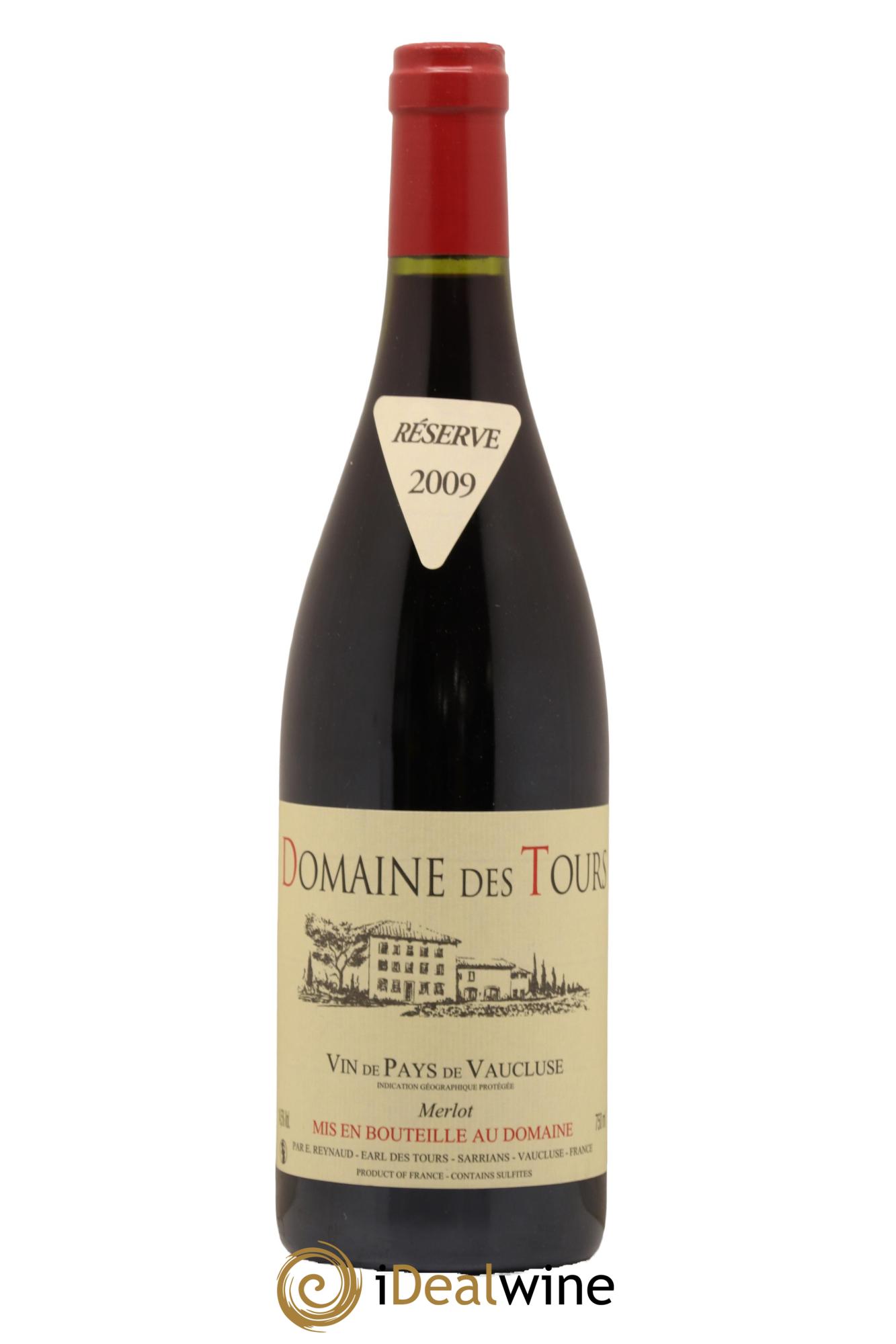 Vaucluse Domaine des Tours Merlot Emmanuel Reynaud 2009 - Lot de 1 bouteille - 0