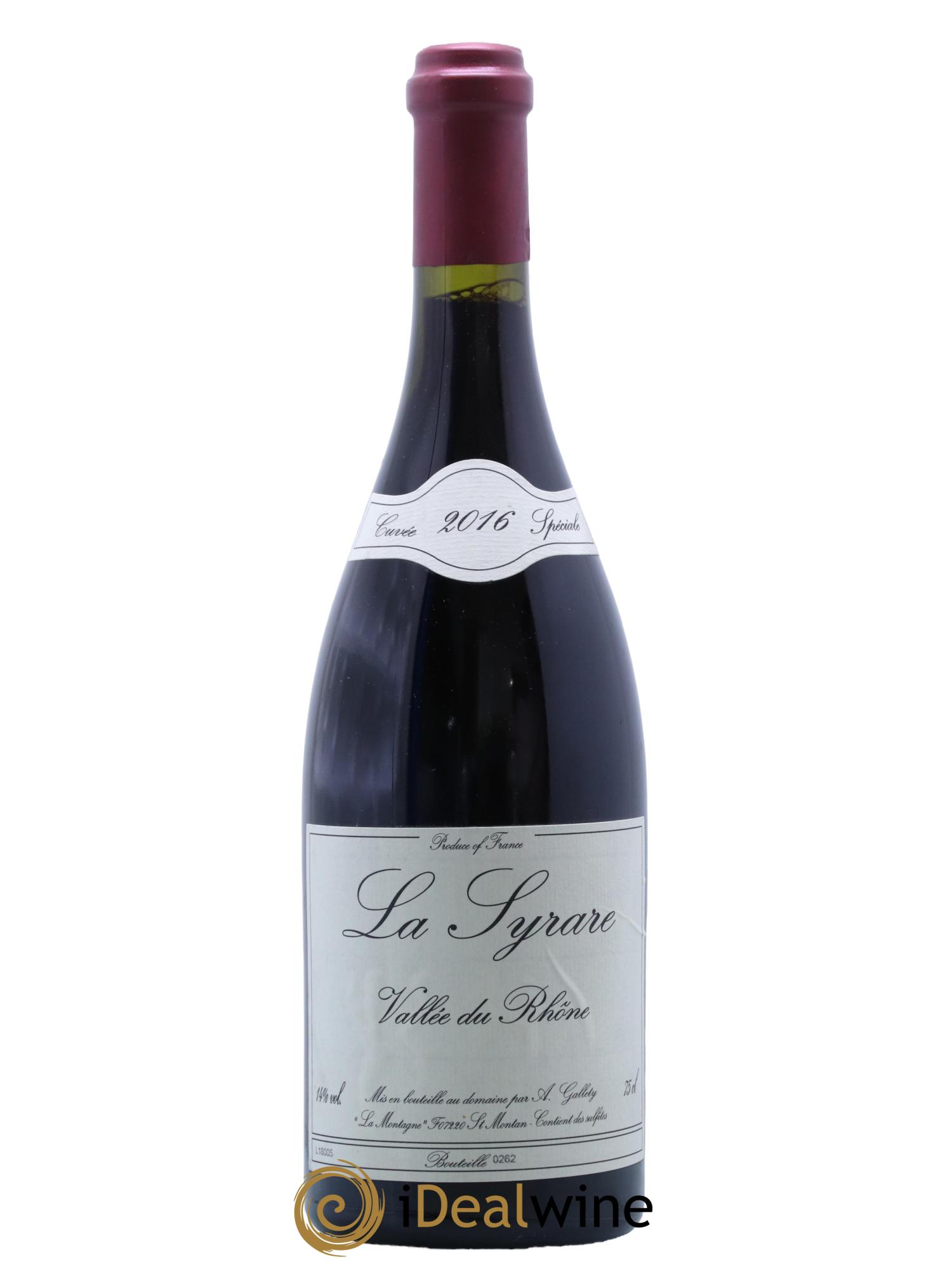 Côtes du Vivarais La Syrare Gallety (Domaine) 2016 - Lot de 1 bouteille - 0