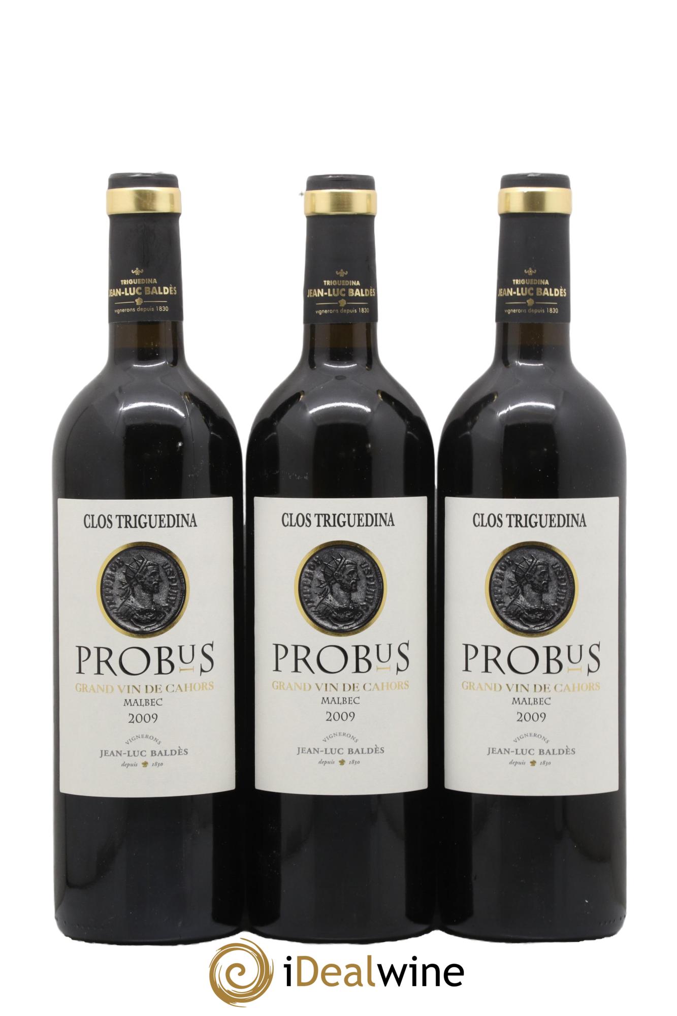 Cahors Clos Triguedina Probus Jean-Luc Baldès 2009 - Lot de 3 bouteilles - 0