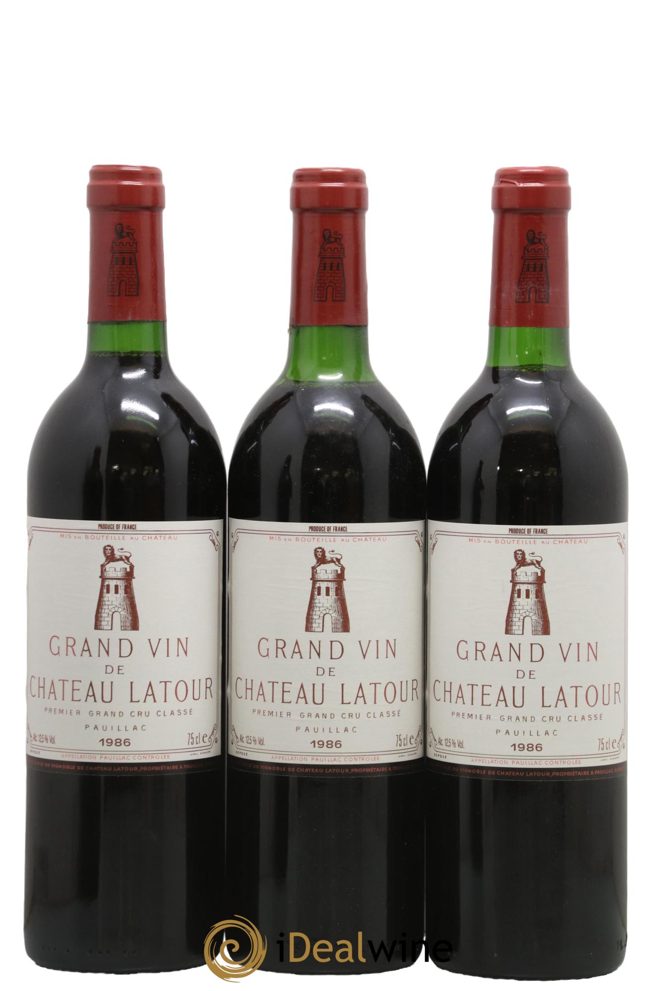 Château Latour 1er Grand Cru Classé 1986 - Lot de 3 bouteilles - 0