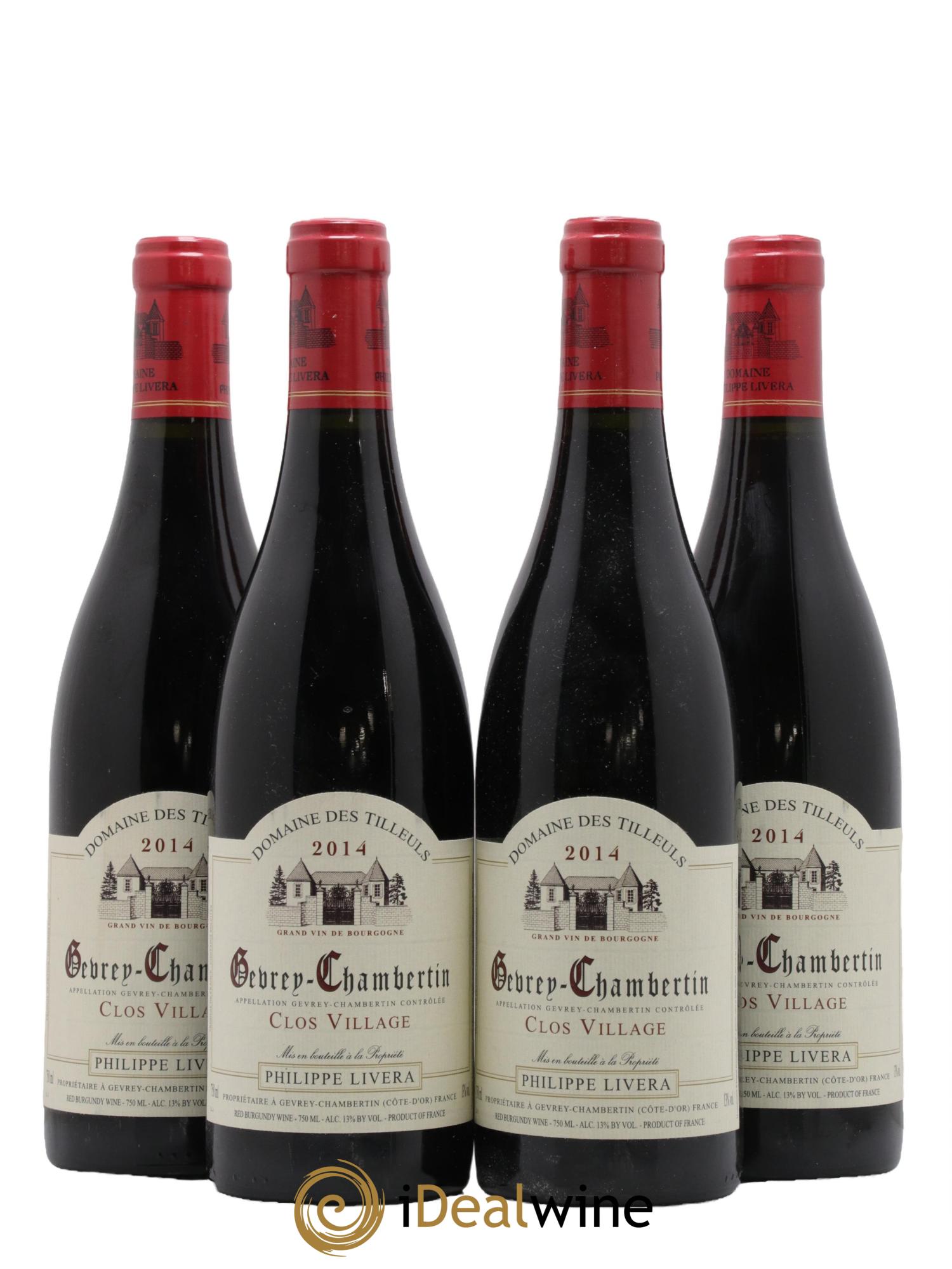 Gevrey-Chambertin Clos Village Tilleuls (Domaine des) - Philippe Livera 2014 - Lot de 4 bouteilles - 0