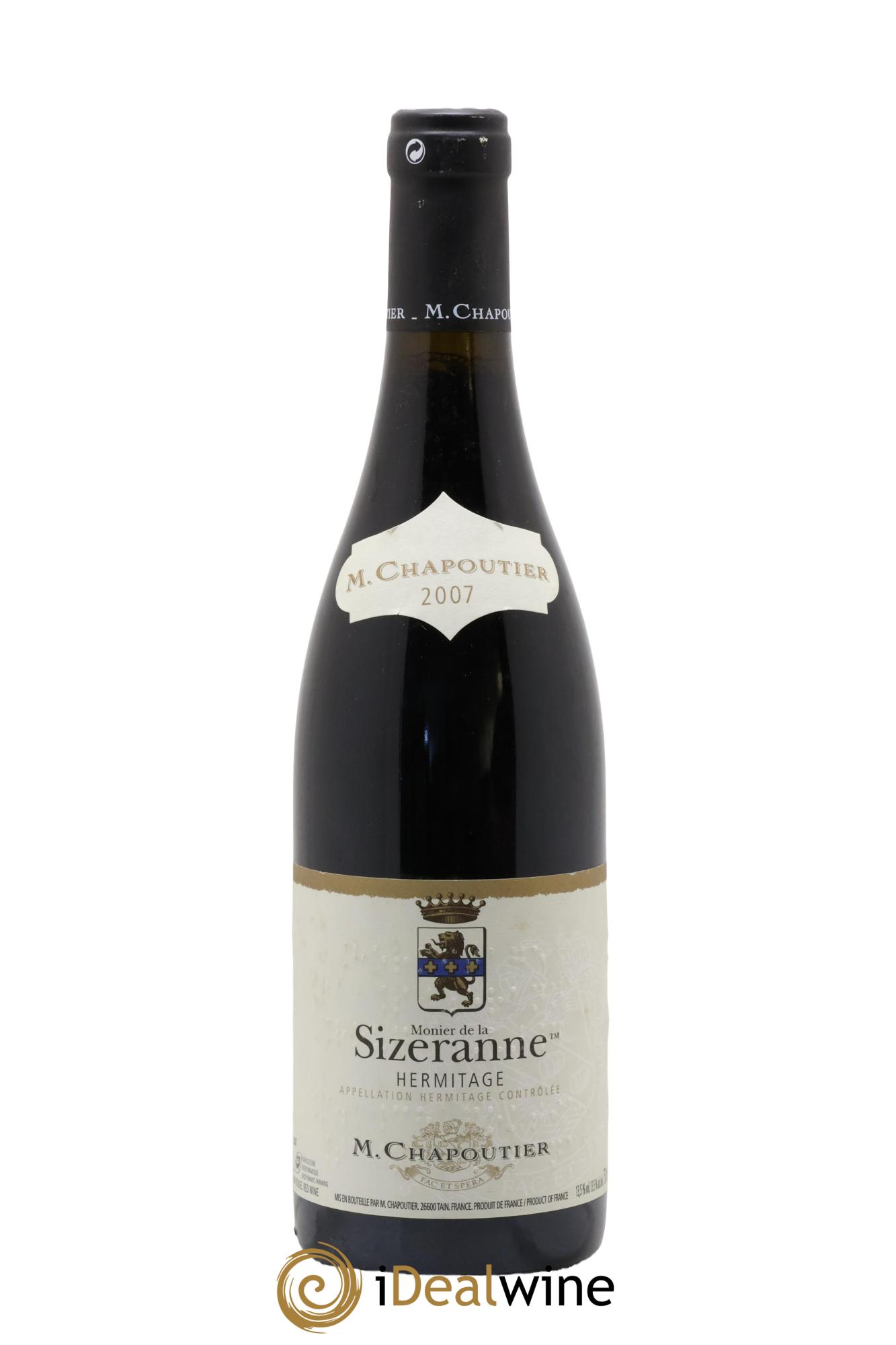 Hermitage Monier de La Sizeranne Chapoutier 2007 - Lot de 1 bouteille - 0