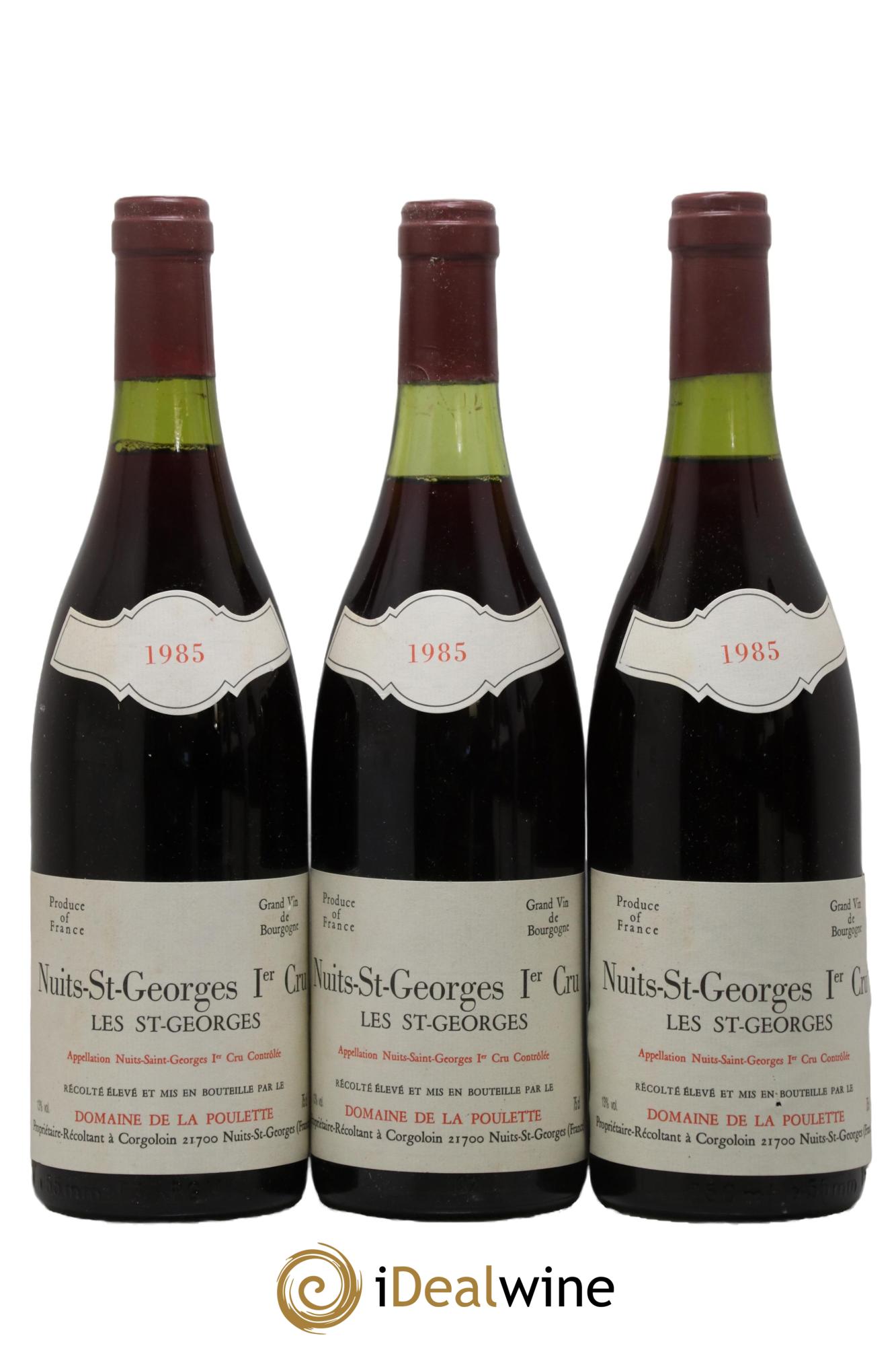 Nuits-Saint-Georges 1er Cru Les St-Georges Domaine De La Poulette 1985 - Lot de 3 bouteilles - 0