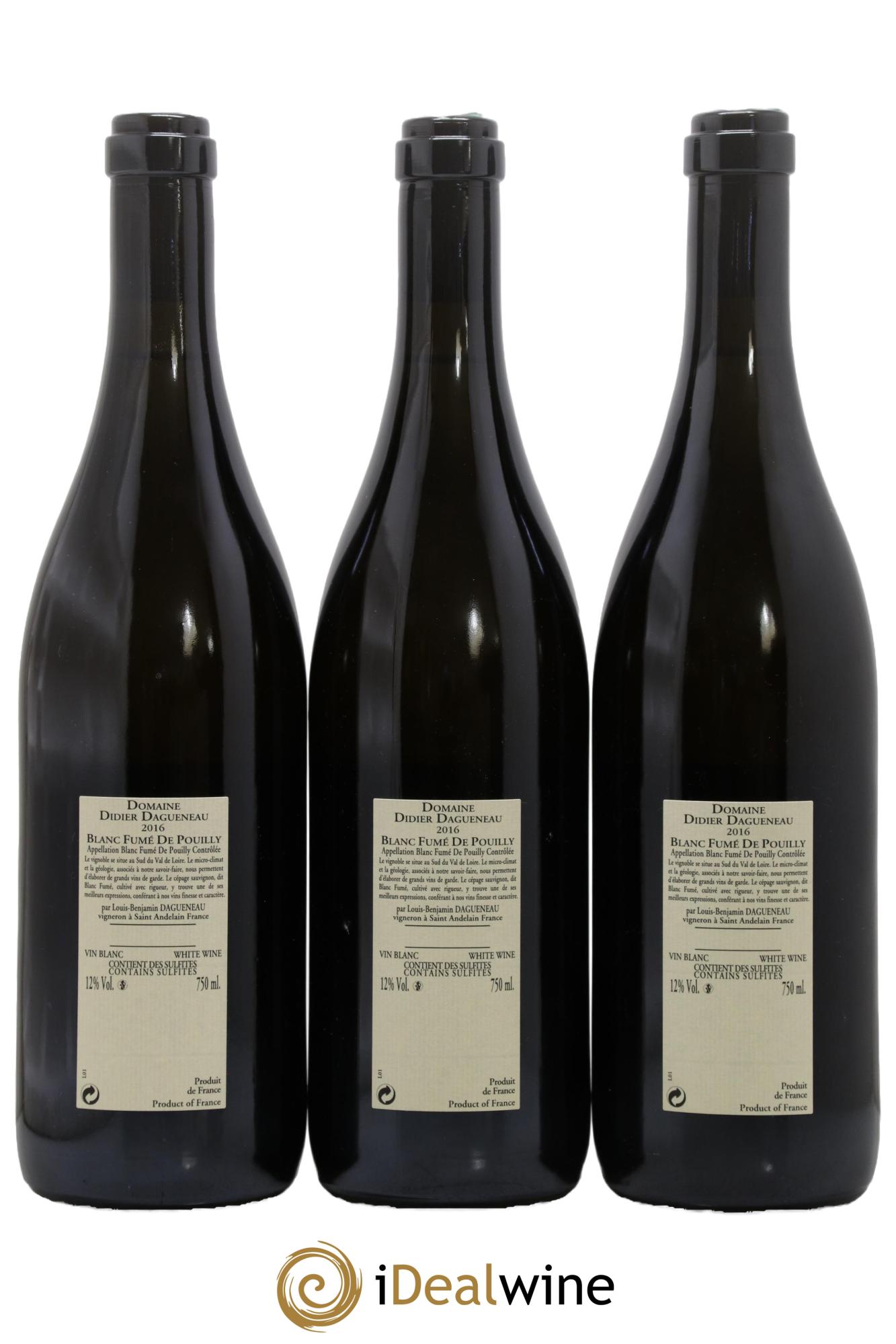 Pouilly-Fumé Blanc Fumé de Pouilly Dagueneau (Domaine Didier - Louis-Benjamin)  2016 - Lot of 3 bottles - 1