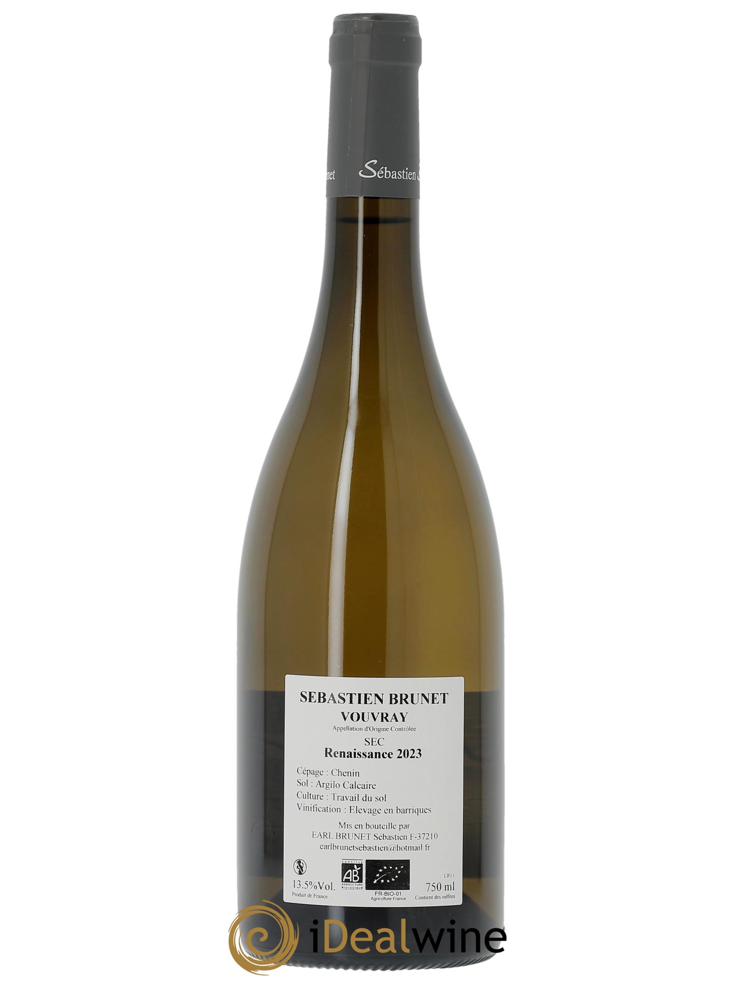 Vouvray Renaissance Sébastien Brunet  2023 - Lot of 1 bottle - 1