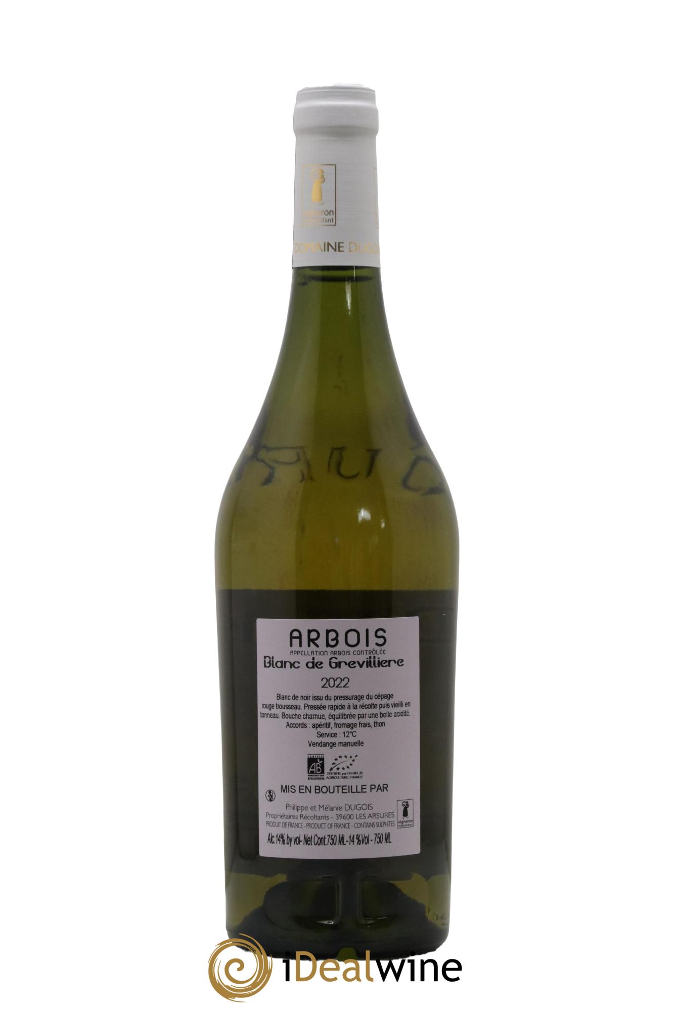 Arbois Blanc de Grevillière Domaine Dugois 2022 - Posten von 1 Flasche - 1
