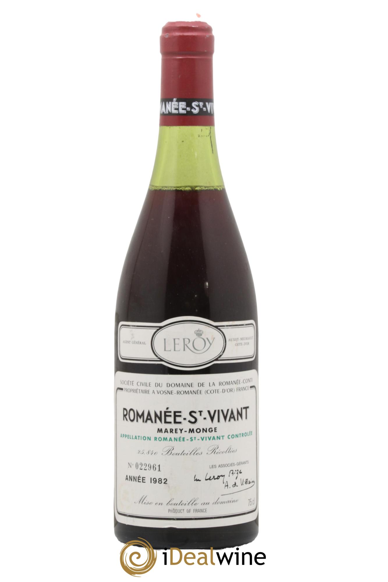 Romanée-Saint-Vivant Grand Cru Domaine de la Romanée-Conti 1982 - Lot of 1 bottle - 0