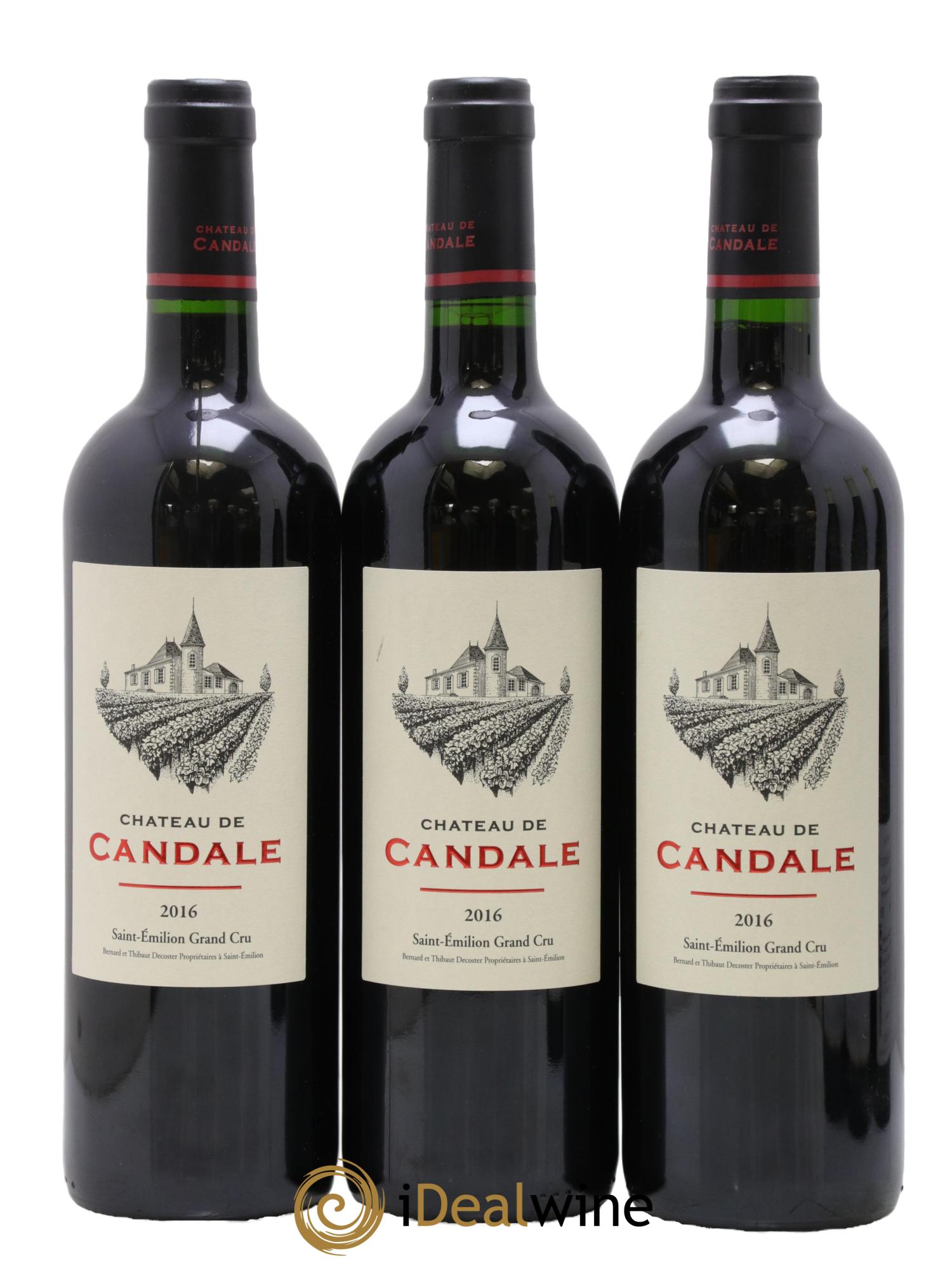 Saint-Émilion Grand Cru Château De Candale 2016 - Lot of 3 bottles - 0