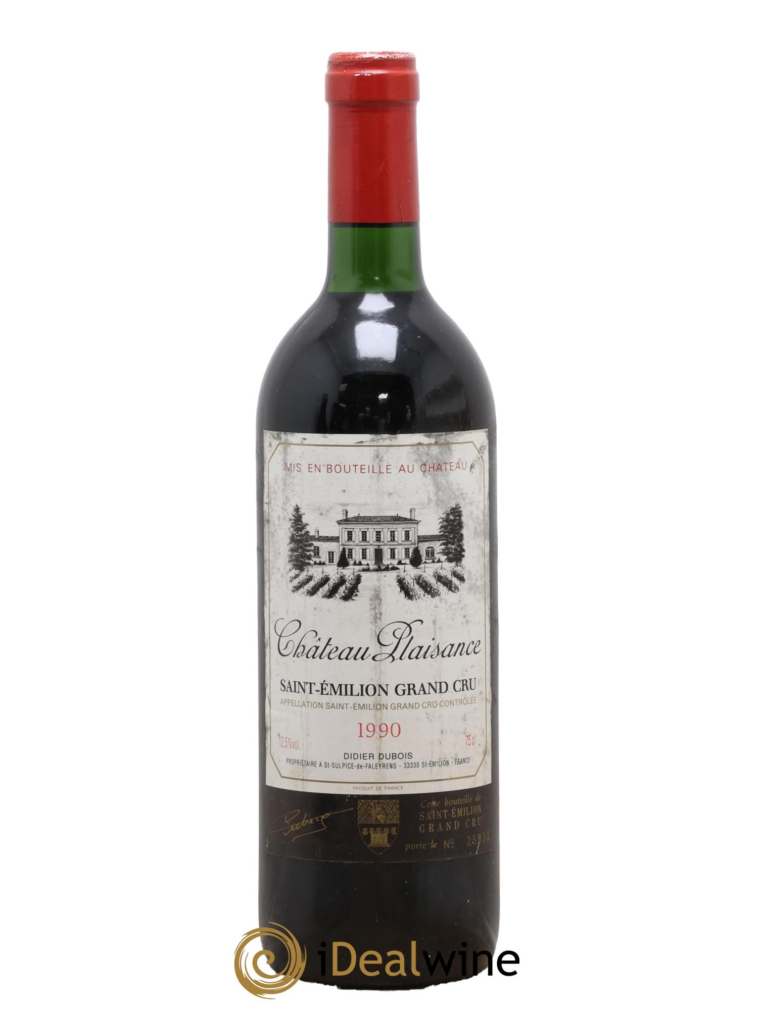 Saint-Émilion Grand Cru Château Plaisance 1990 - Lot of 1 bottle - 0