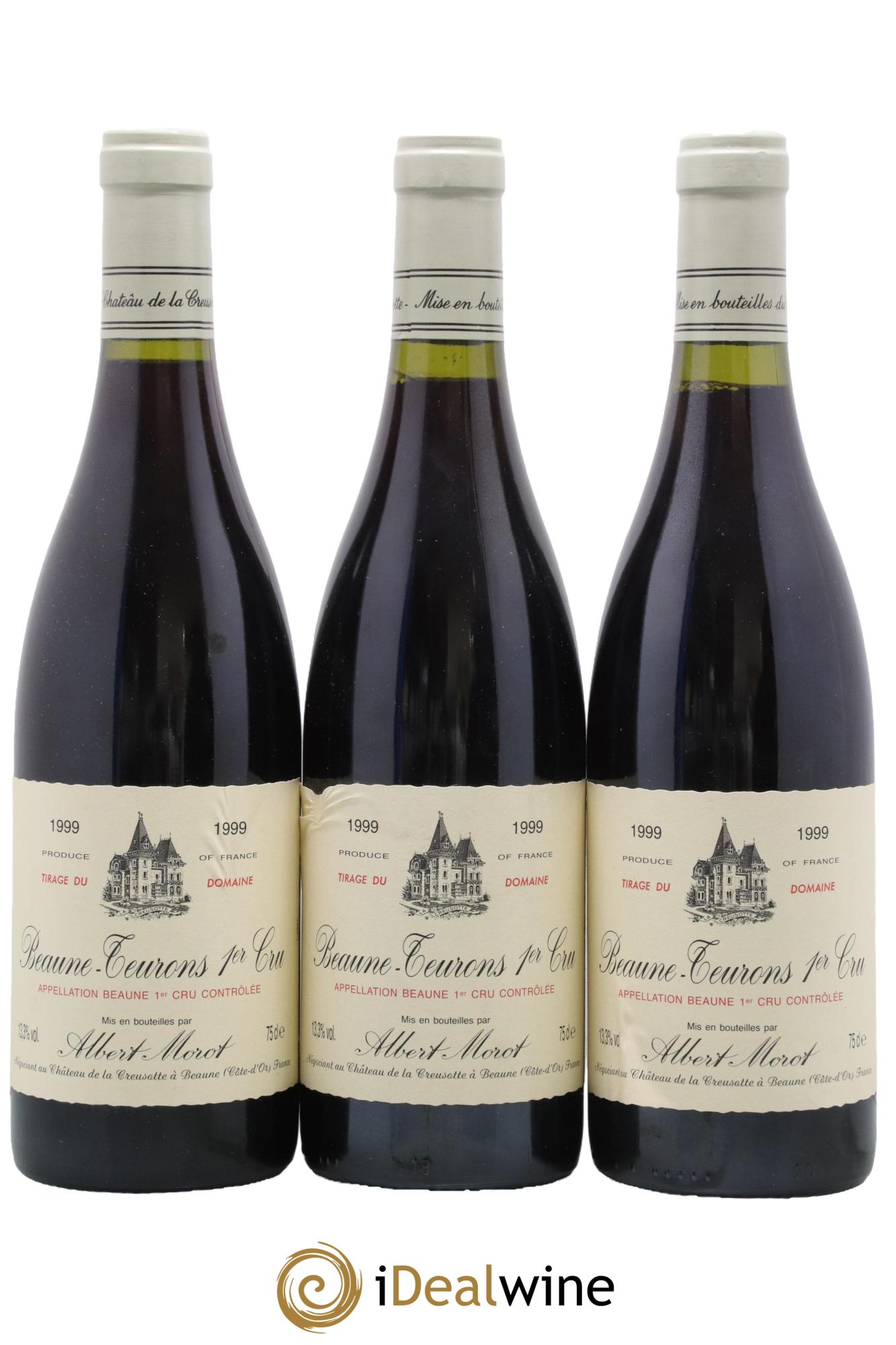Beaune 1er Cru Les Teurons Domaine Albert Morot 1999 - Lot de 3 bouteilles - 0