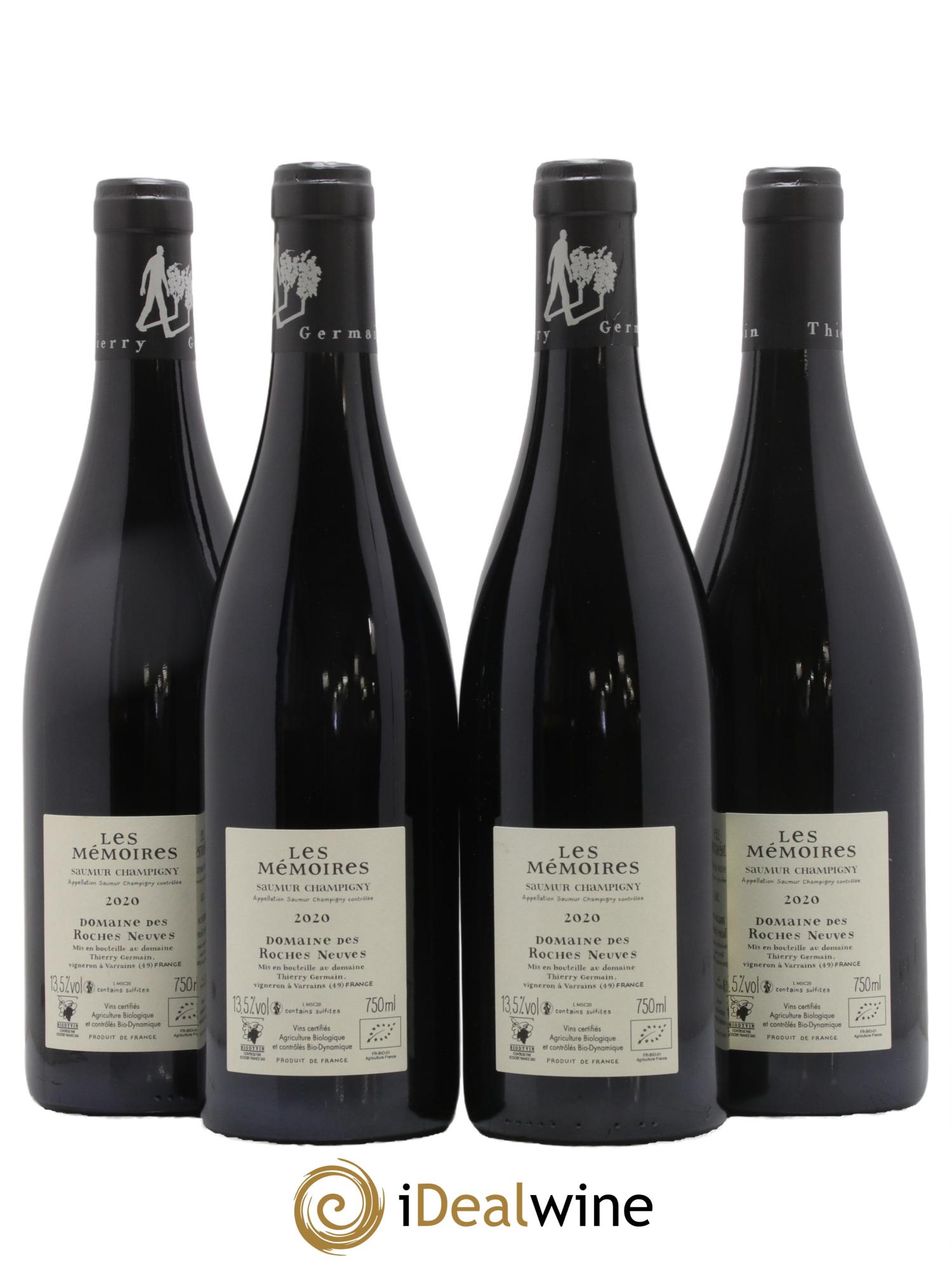 Saumur-Champigny Les Mémoires Domaine des Roches Neuves - Thierry Germain 2020 - Lot of 4 bottles - 1