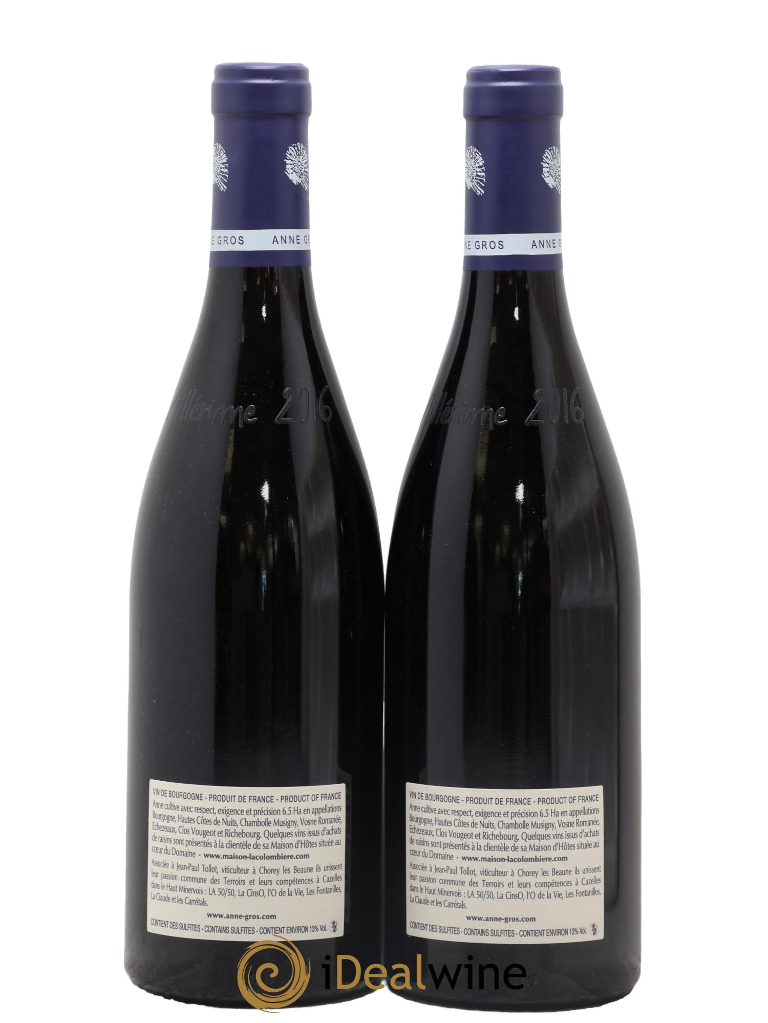 Echezeaux Grand Cru Les Loachausses Anne Gros 2016 - Lot of 2 bottles - 1