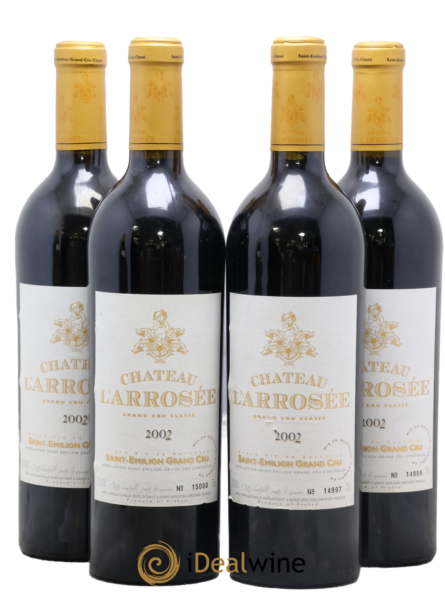 Château l' Arrosée Grand Cru Classé 2002 - Lot de 4 bouteilles - 0