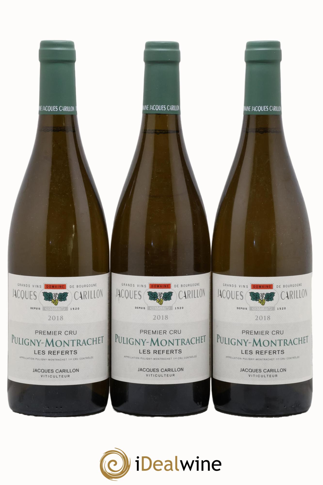 Puligny-Montrachet 1er Cru Les Referts Jacques Carillon (Domaine) 2018 - Posten von 3 Flaschen - 0