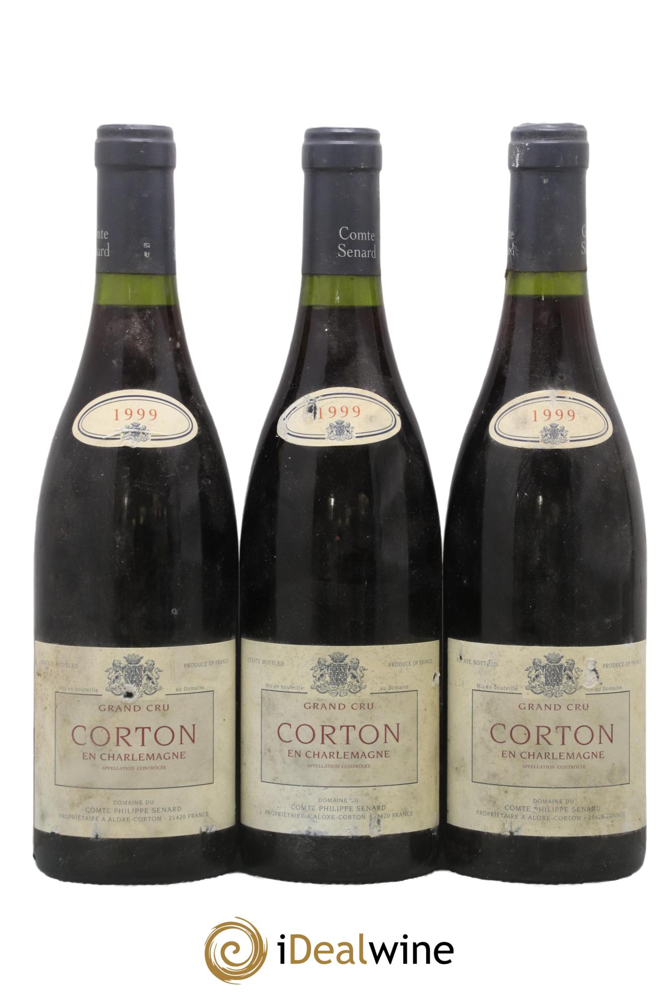 Corton Grand Cru En Charlemagne Comte Senard 1999 - Lotto di 3 bottiglie - 0