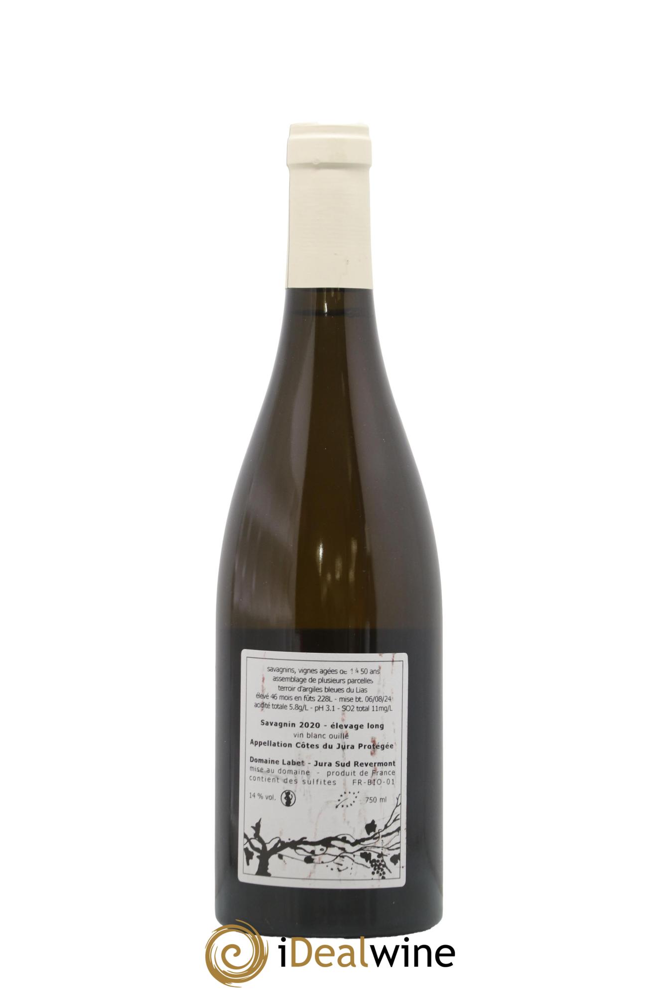 Côtes du Jura Savagnin Ouillé Elevage Long Labet (Domaine) 2020 - Lot de 1 bouteille - 1