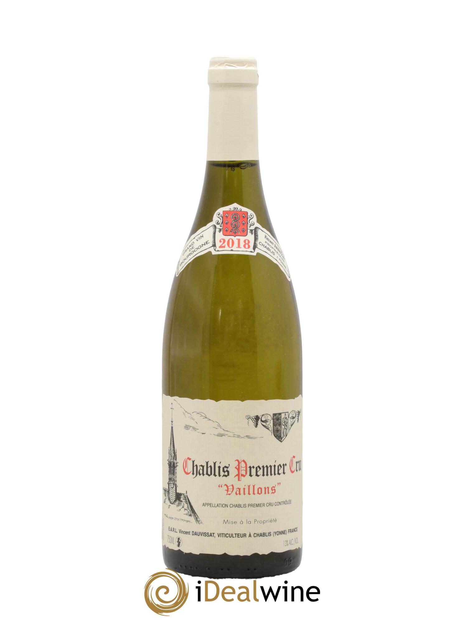 Chablis 1er Cru Vaillons Vincent Dauvissat (Domaine) 2018 - Lot de 1 bouteille - 0