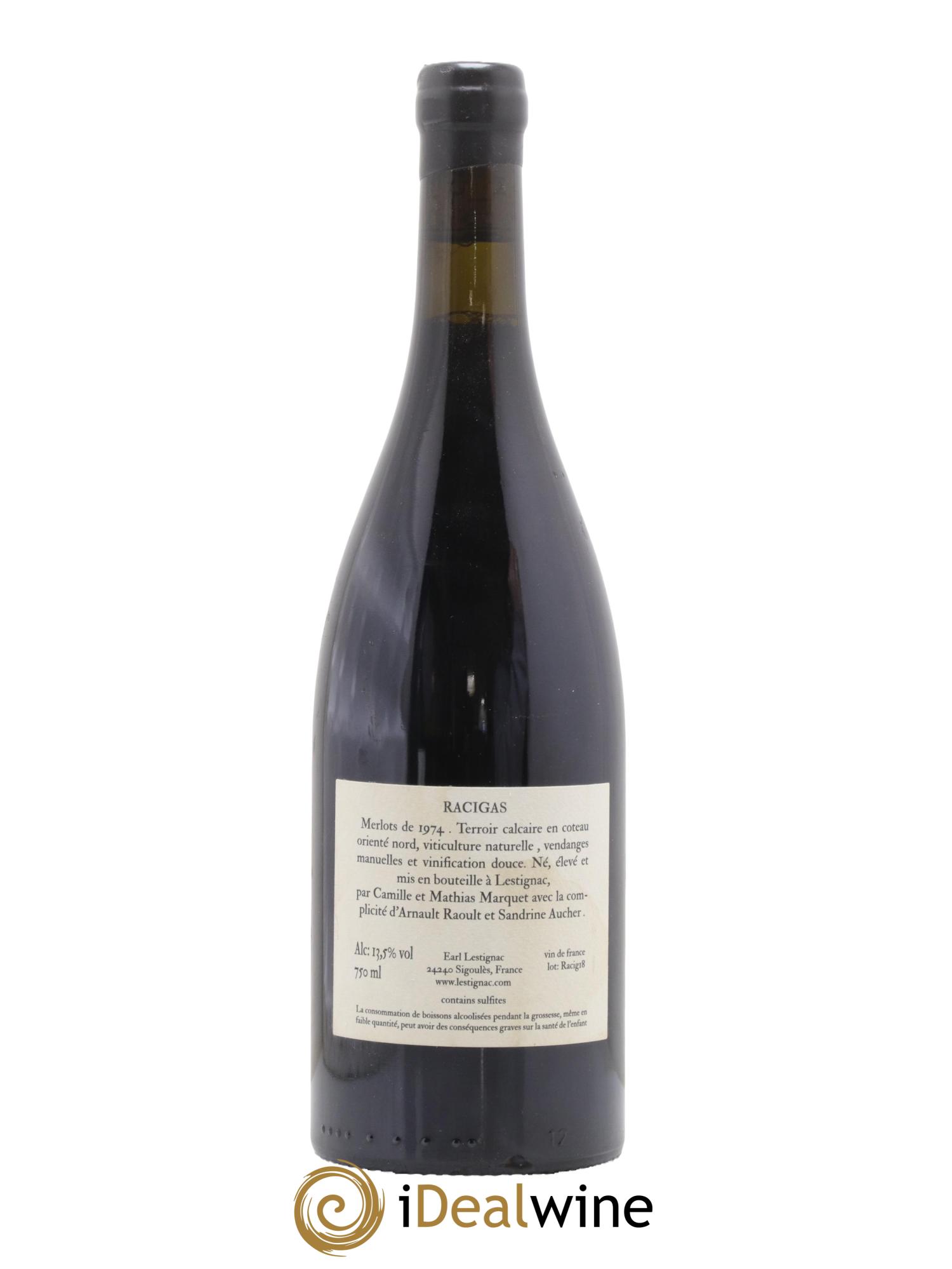 Sud-Ouest Vin de France Racigas Château Lestignac 2018 - Lot of 1 bottle - 1