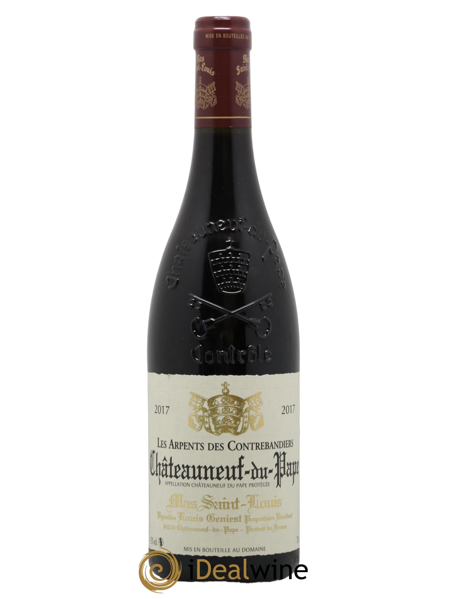 Châteauneuf-du-Pape Les Arpents des Contrebandiers Mas Saint-Louis 2017 - Lot de 1 bouteille - 0