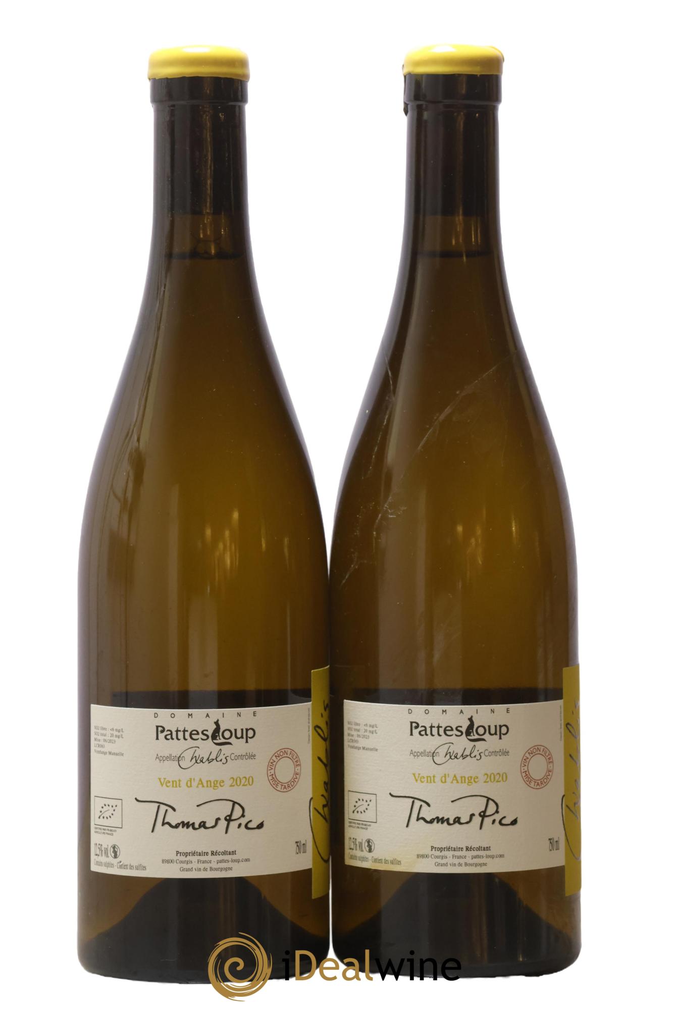 Chablis Vent d'Ange Pattes Loup (Domaine) 2020 - Lot of 2 bottles - 1