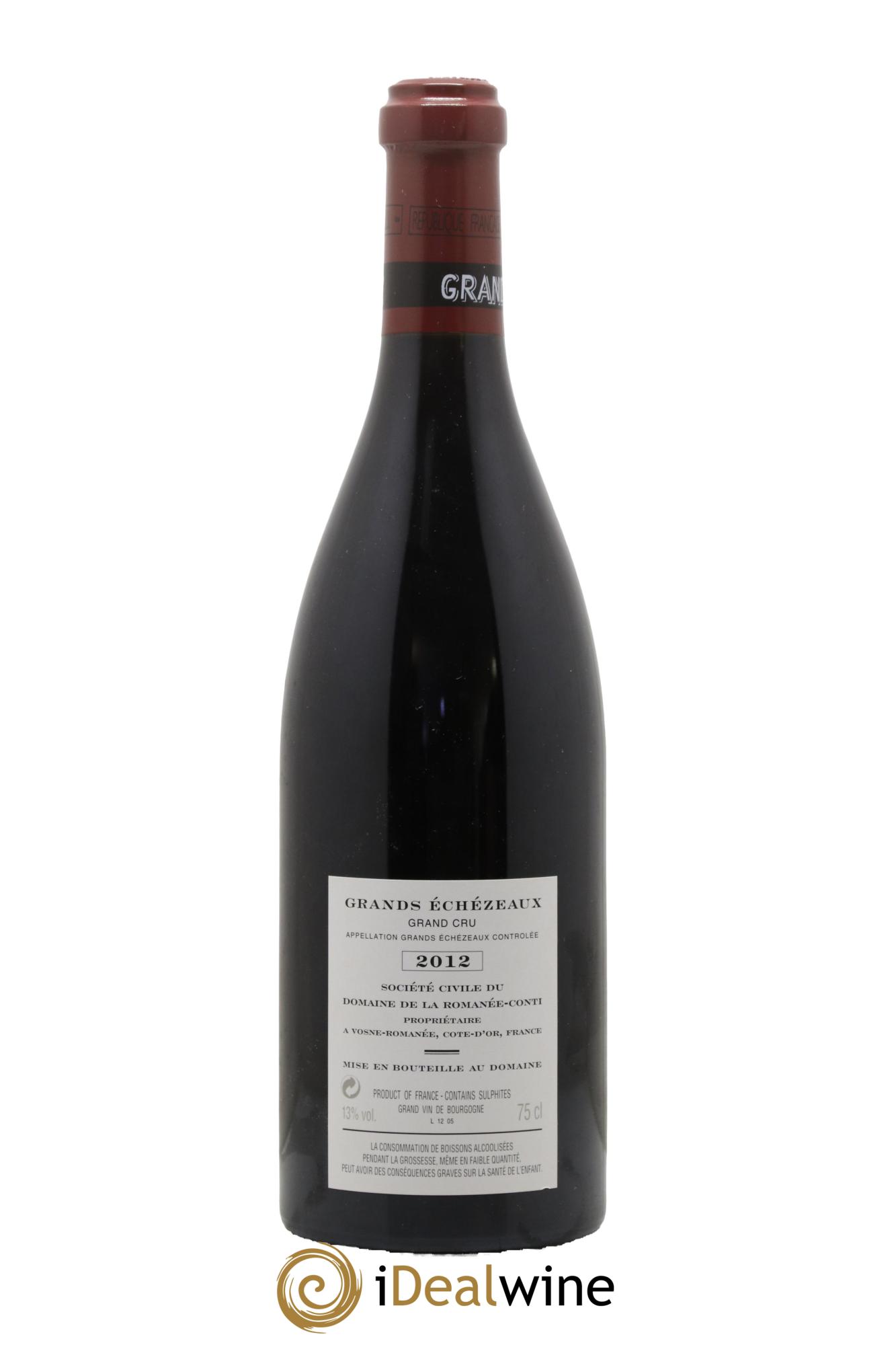 Grands-Echezeaux Grand Cru Domaine de la Romanée-Conti 2012 - Lotto di 1 bottiglia - 1