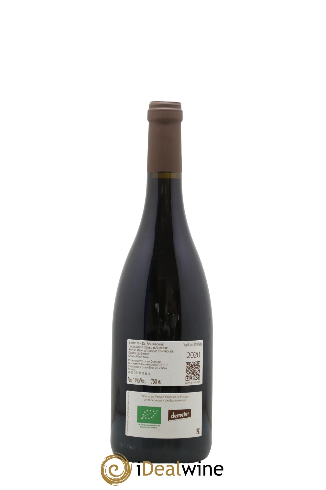 Bourgogne Côtes d'Auxerre Corps de Garde Goisot 2020 - Posten von 1 Flasche - 1