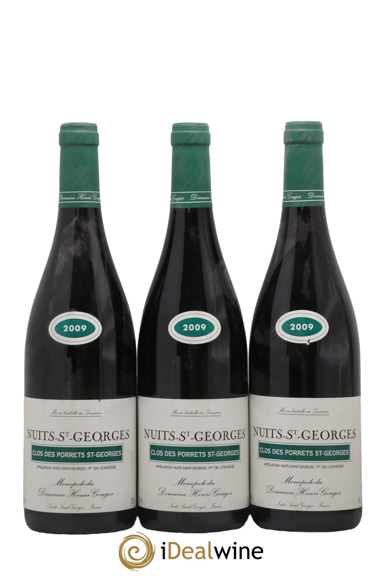 Nuits-Saint-Georges 1er Cru Clos des Porrets St Georges Henri Gouges 2009 - Lot de 3 bouteilles - 0