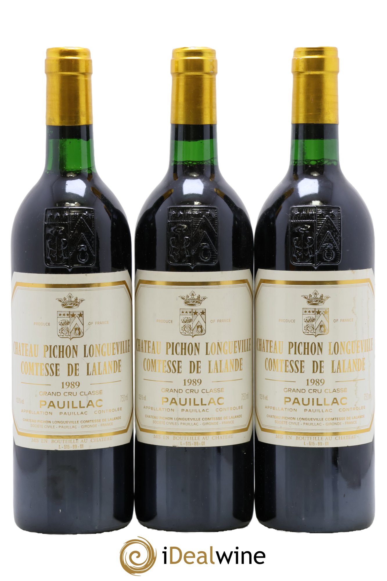 Château Pichon Longueville Comtesse de Lalande 2ème Grand Cru Classé 1989 - Lot de 3 bouteilles - 0
