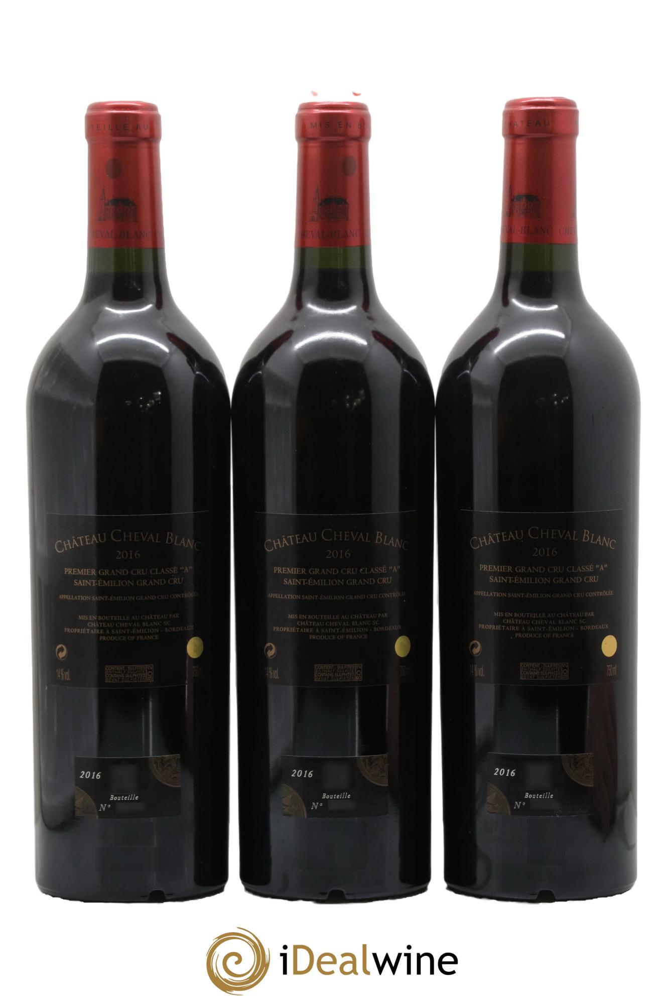 Château Cheval Blanc 1er Grand Cru Classé A 2016 - Lot de 3 bouteilles - 1