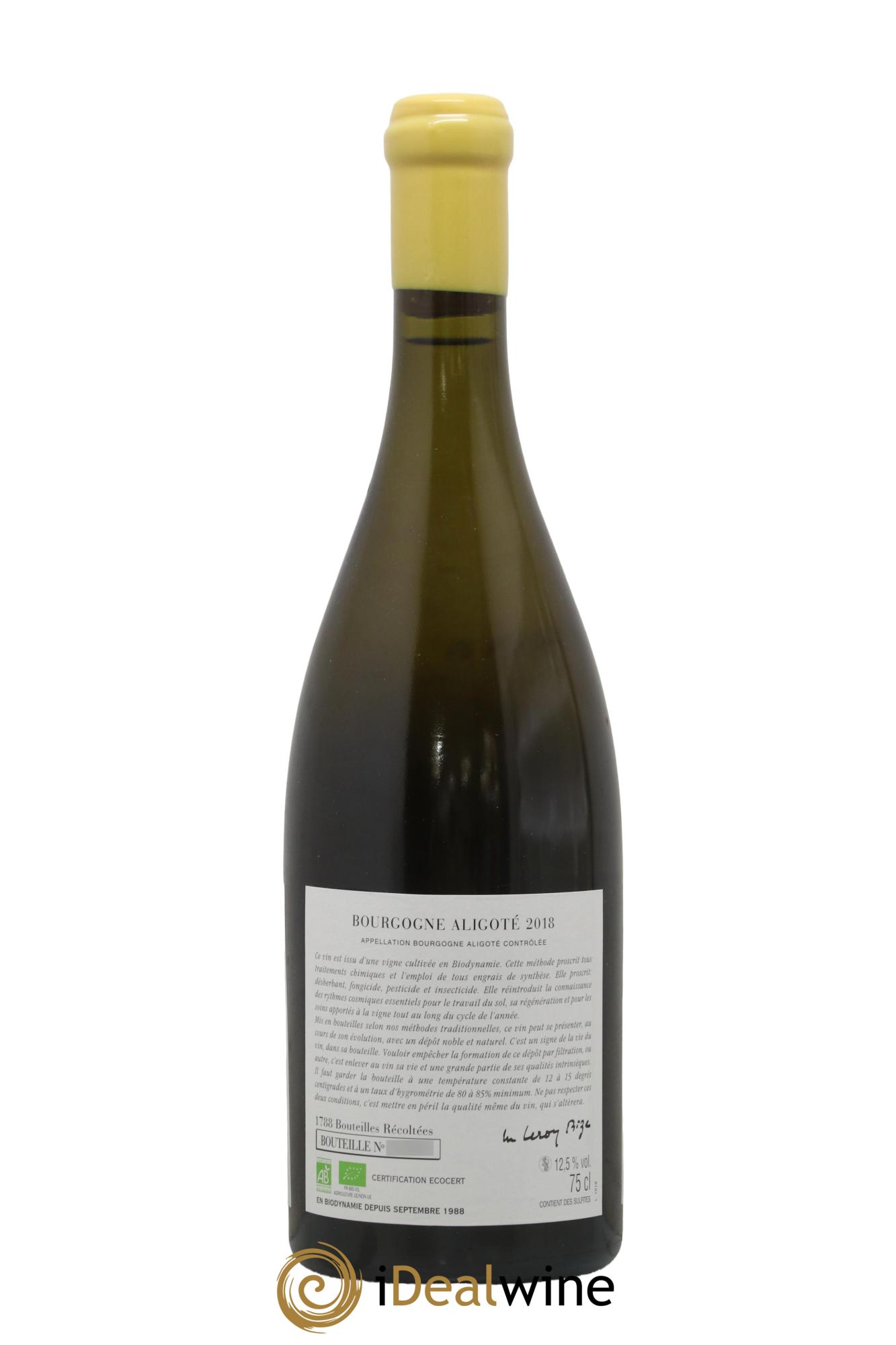 Bourgogne Aligoté Sous Chatelet d'Auvenay (Domaine) 2018 - Lot de 1 bouteille - 1
