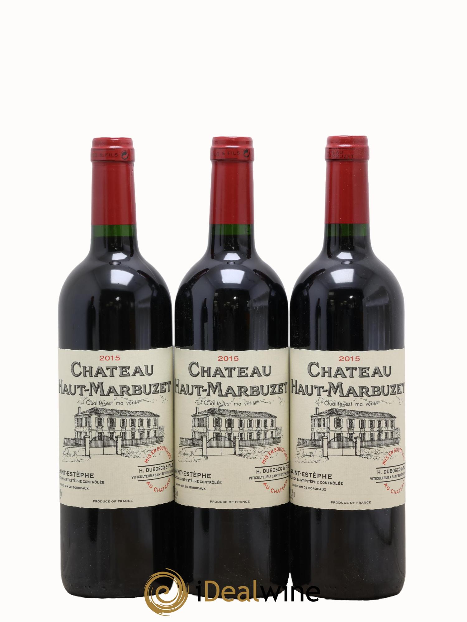 Château Haut Marbuzet 2015 - Lotto di 3 bottiglie - 0