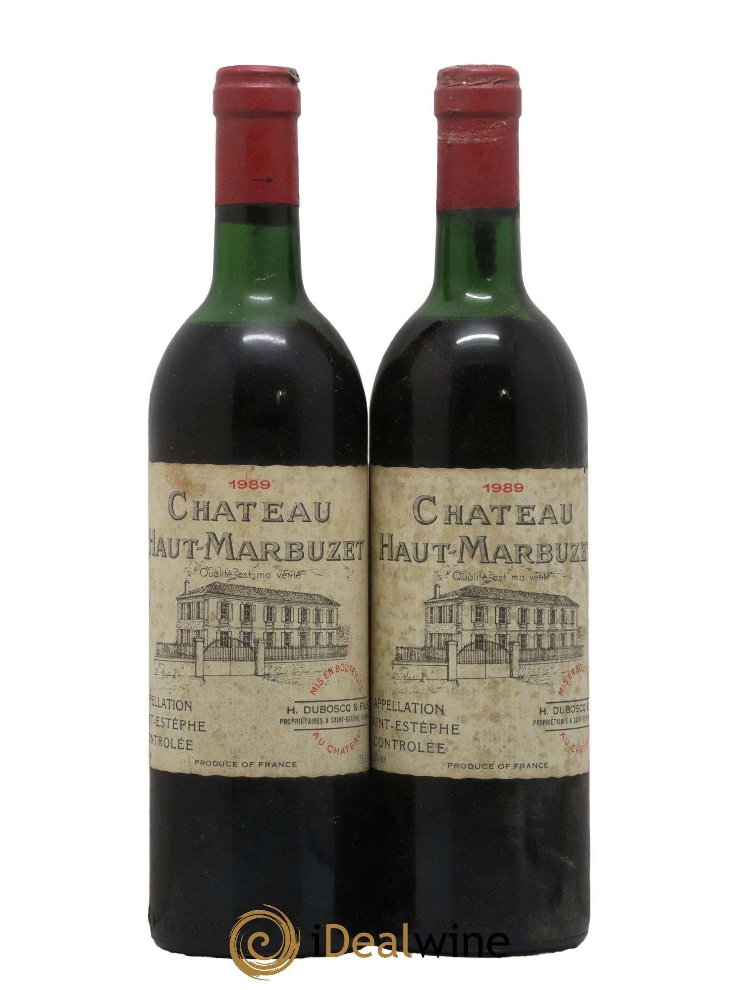 Château Haut Marbuzet 1989 - Lot de 2 bouteilles - 0
