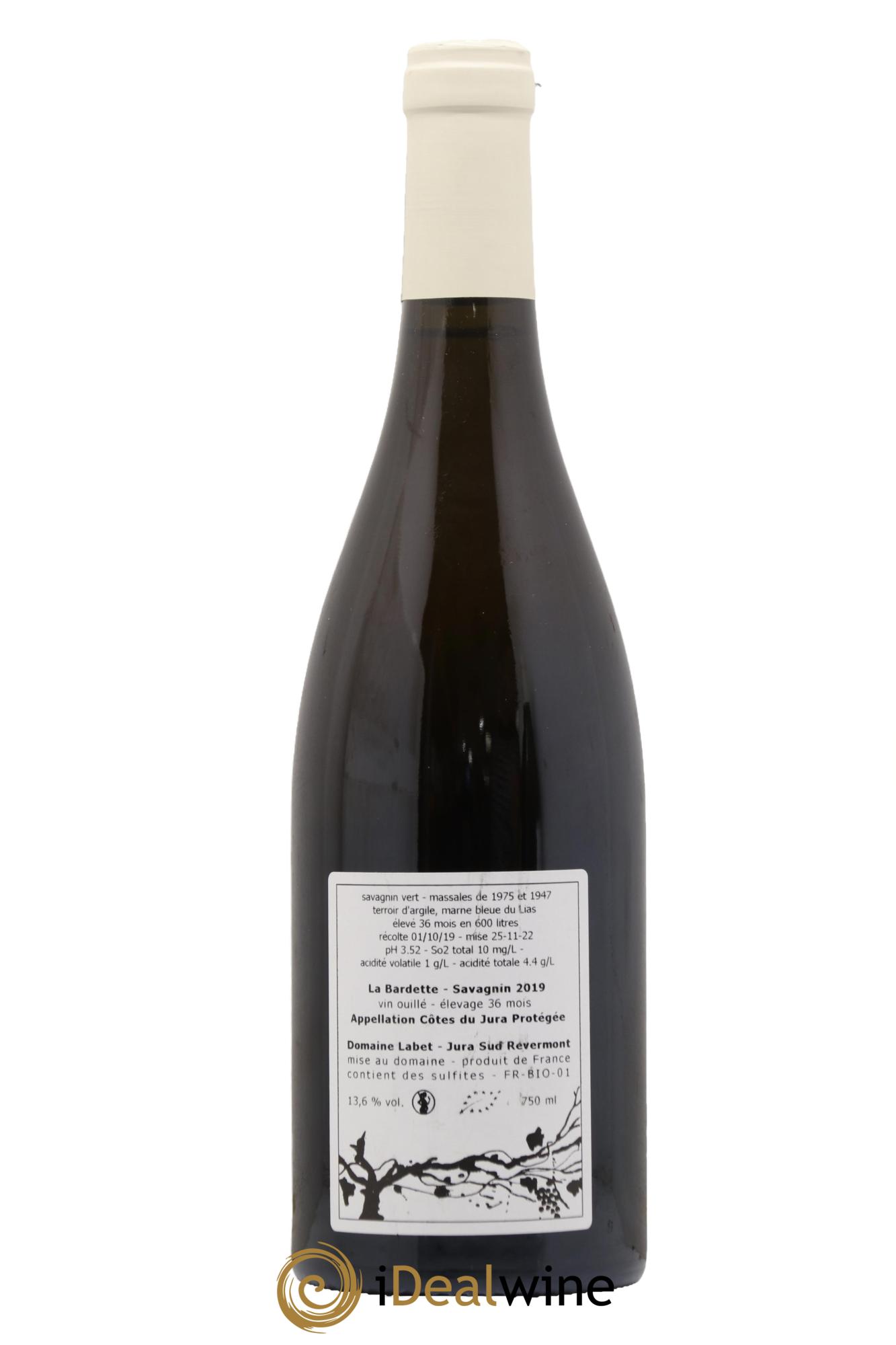 Côtes du Jura Savagnin La Bardette Elevage Long Labet 2019 - Posten von 1 Flasche - 1