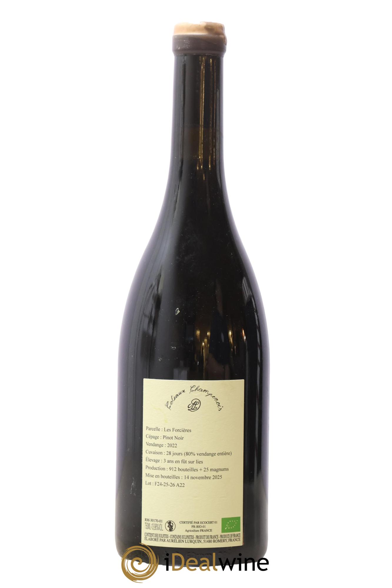 Coteaux Champenois Pinot Noir Les Forcières Aurélien Lurquin 2022 - Posten von 1 Flasche - 1