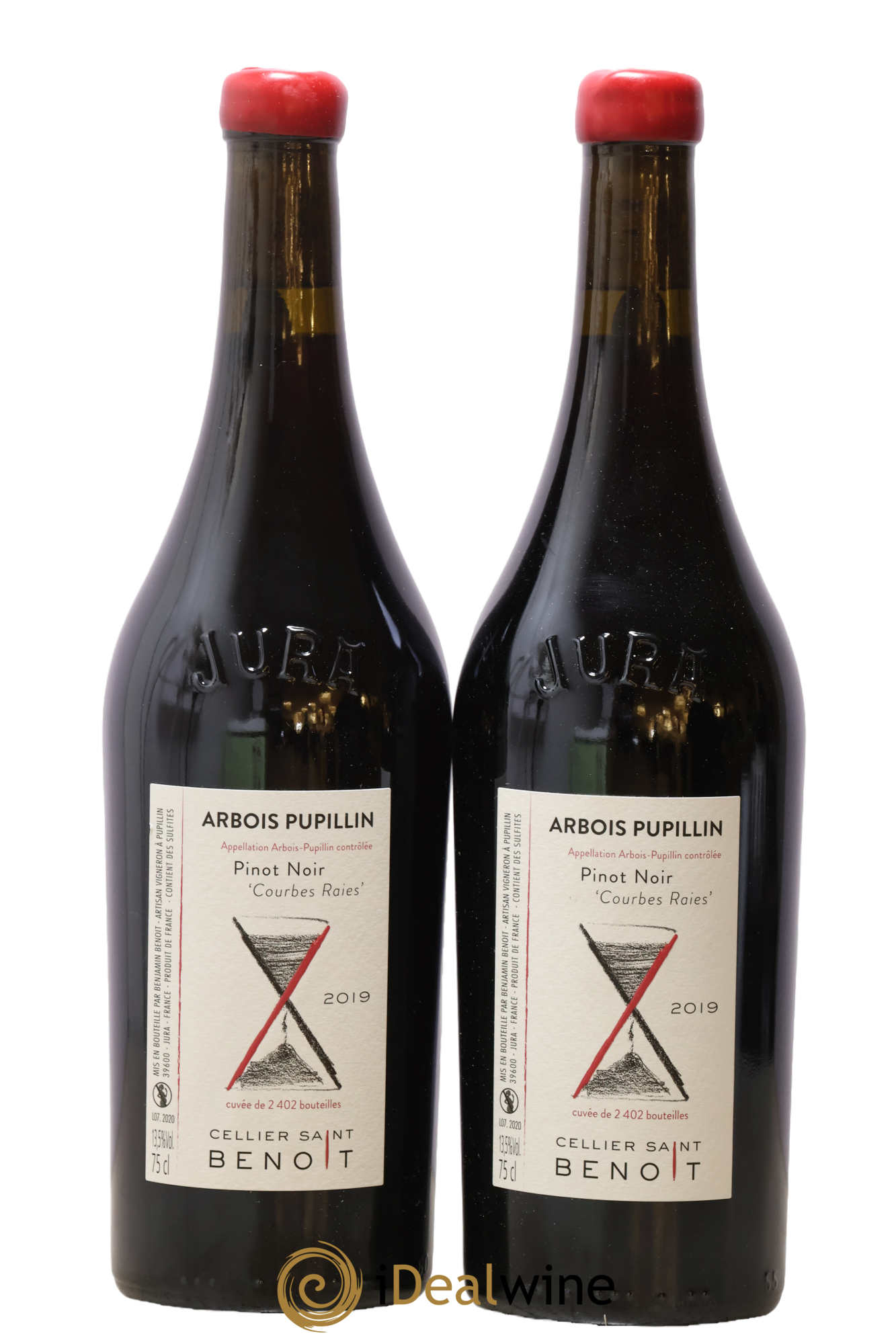 Arbois-Pupillin Pinot Noir Courbes Raies Cellier Saint Benoît 2019 - Lot de 2 bouteilles - 0