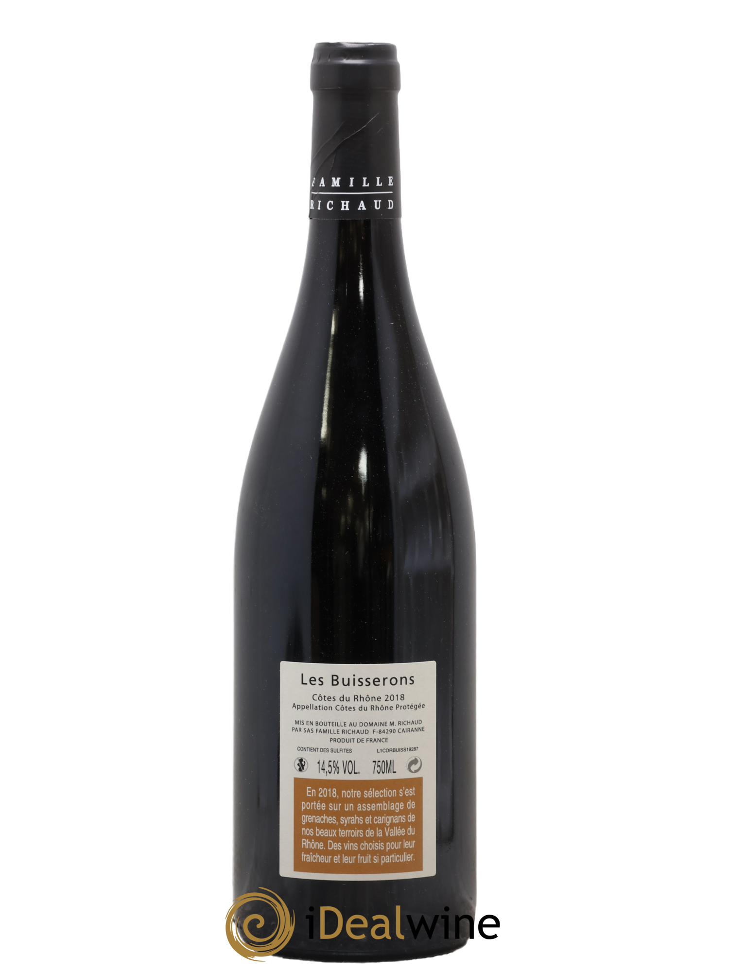 Côtes-du-Rhône Les Buisserons Marcel Richaud 2018 - Lot de 1 bouteille - 1