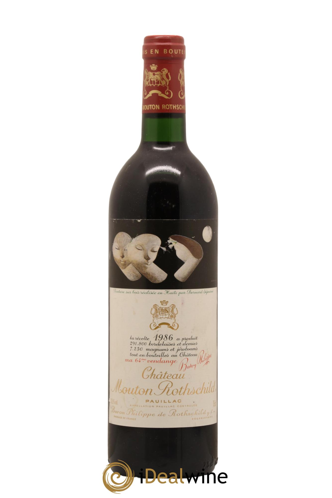 Château Mouton Rothschild 1er Grand Cru Classé 1986 - Lot de 1 bouteille - 0