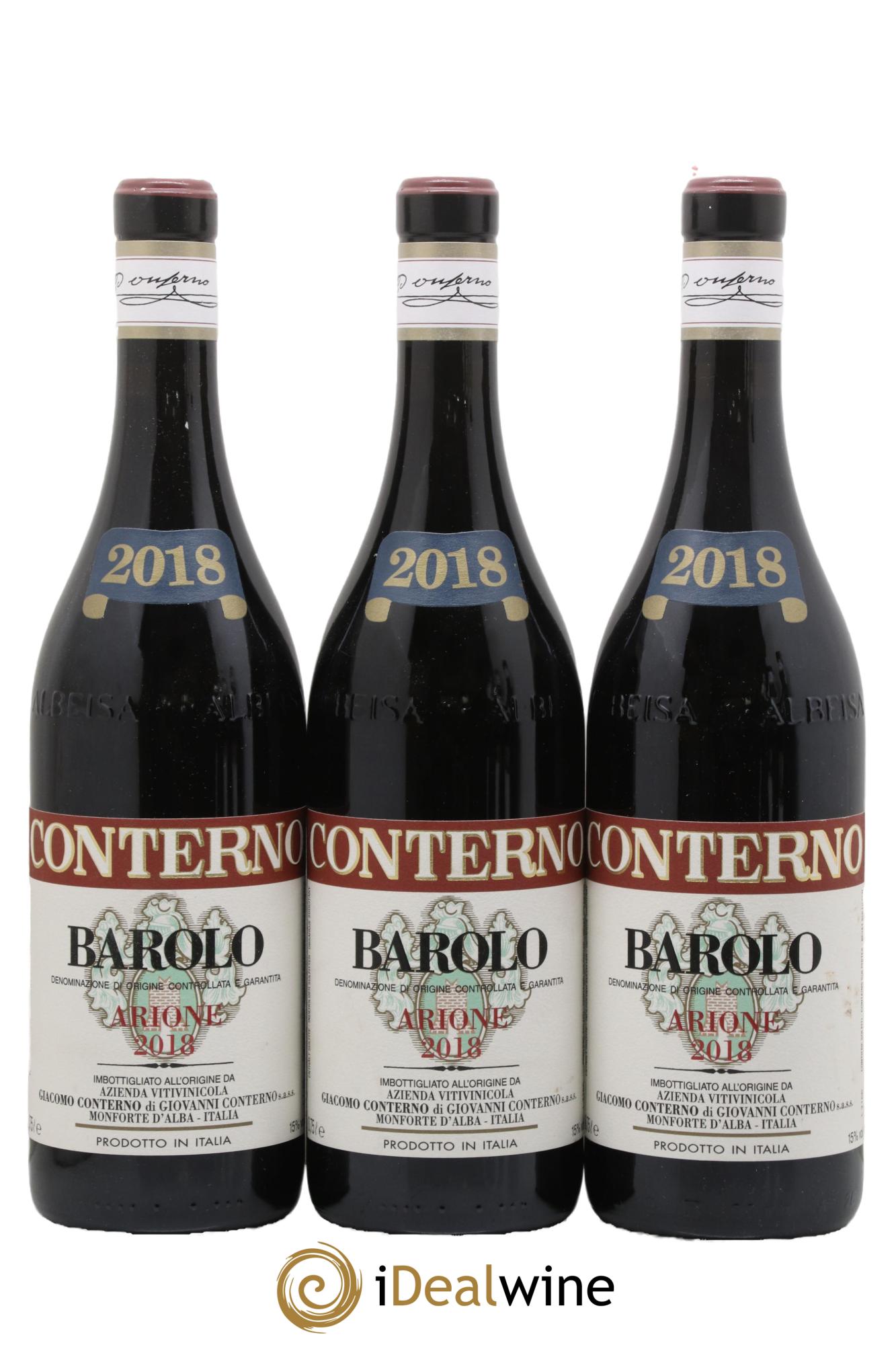 Barolo DOCG Arione Giacomo Conterno 2018 - Lot de 3 bouteilles - 0