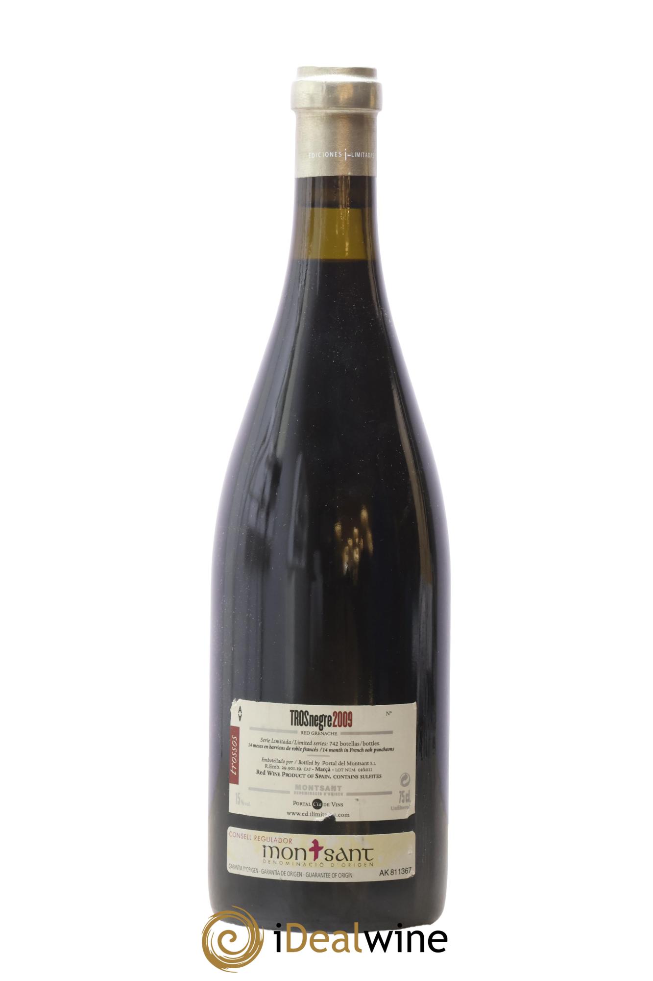 Montsant DO Trossos Tros Negre Alfredo Arribas 2009 - Lot de 1 bouteille - 1