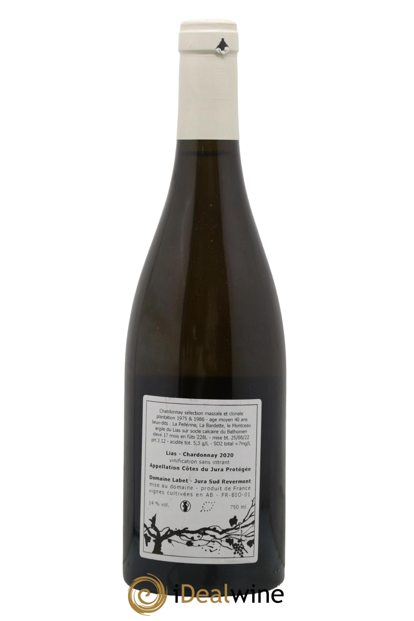 Côtes du Jura Chardonnay Lias Romain - Julien - Charline Labet 2020 - Lot de 1 bouteille - 1