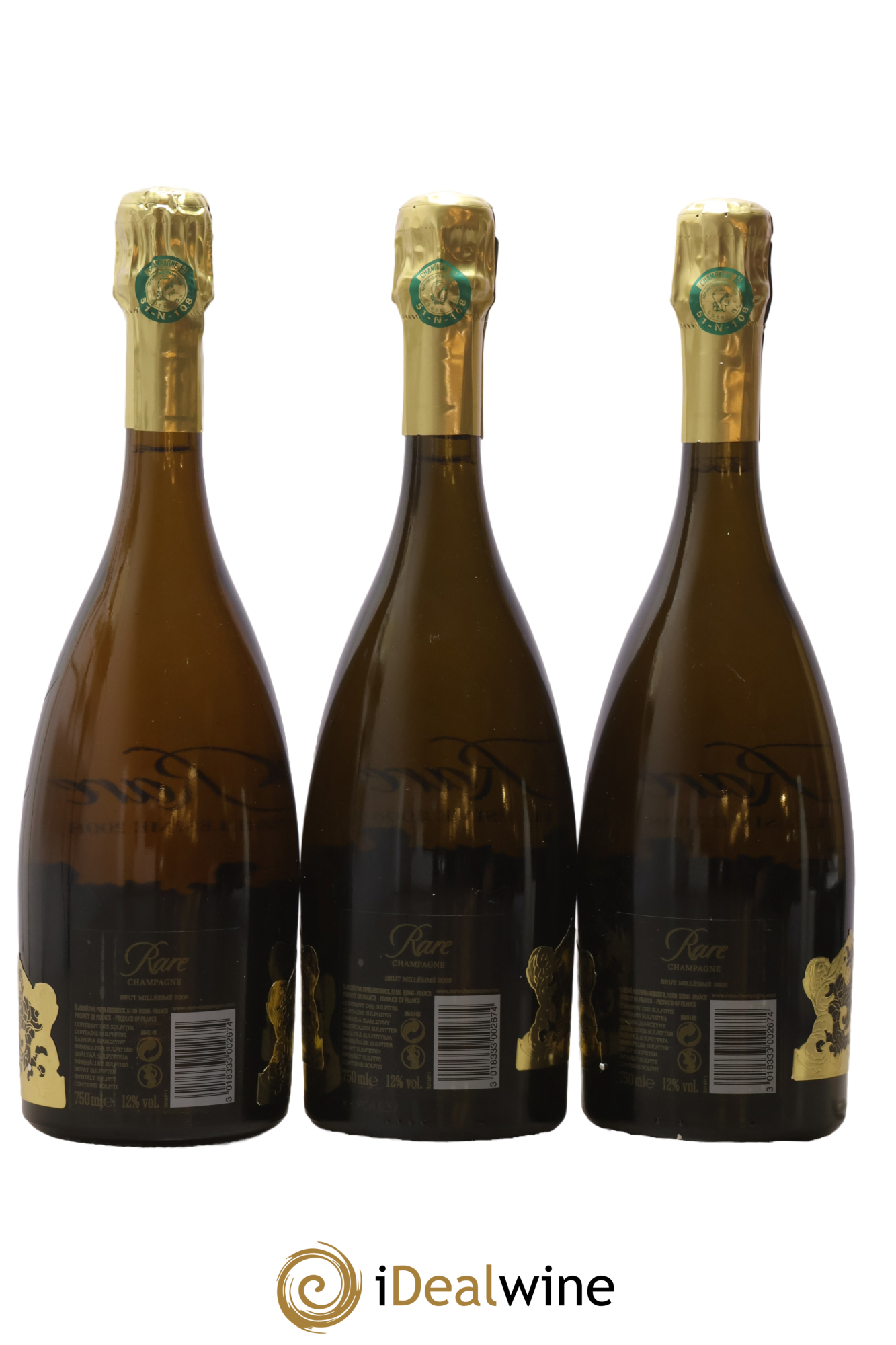 Rare Piper Heidsieck 2008 - Lot of 3 bottles - 1