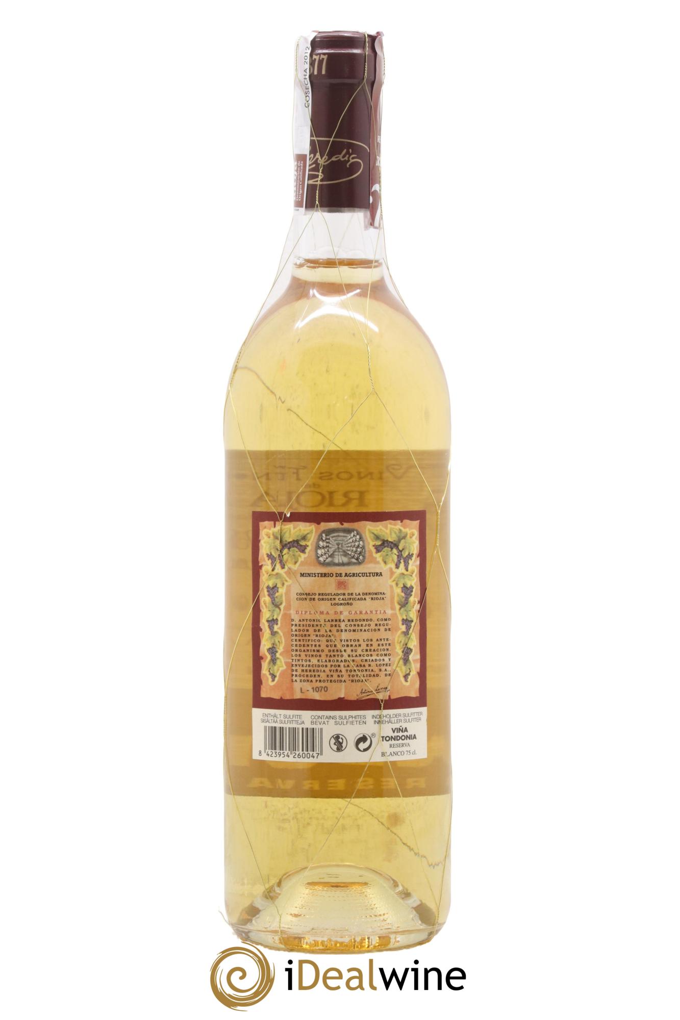 Rioja DOCA Reserva Vina Tondonia R. Lopez de Heredia 2012 - Lot of 1 bottle - 1