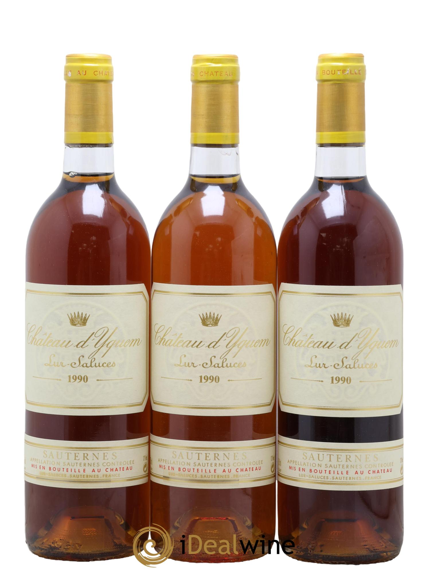 Château d' Yquem 1er Cru Classé Supérieur 1990 - Posten von 3 Flaschen - 0