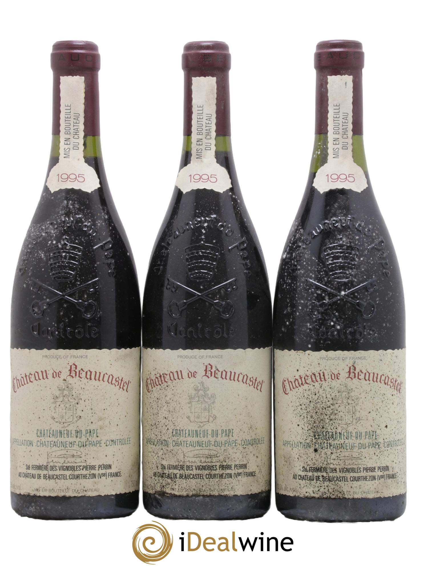Châteauneuf-du-Pape Château de Beaucastel Famille Perrin 1995 - Lot de 3 bouteilles - 0