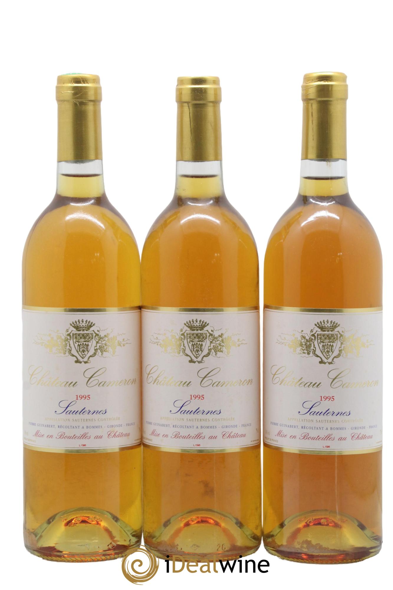 Sauternes Château Cameron 1995 - Posten von 3 Flaschen - 0