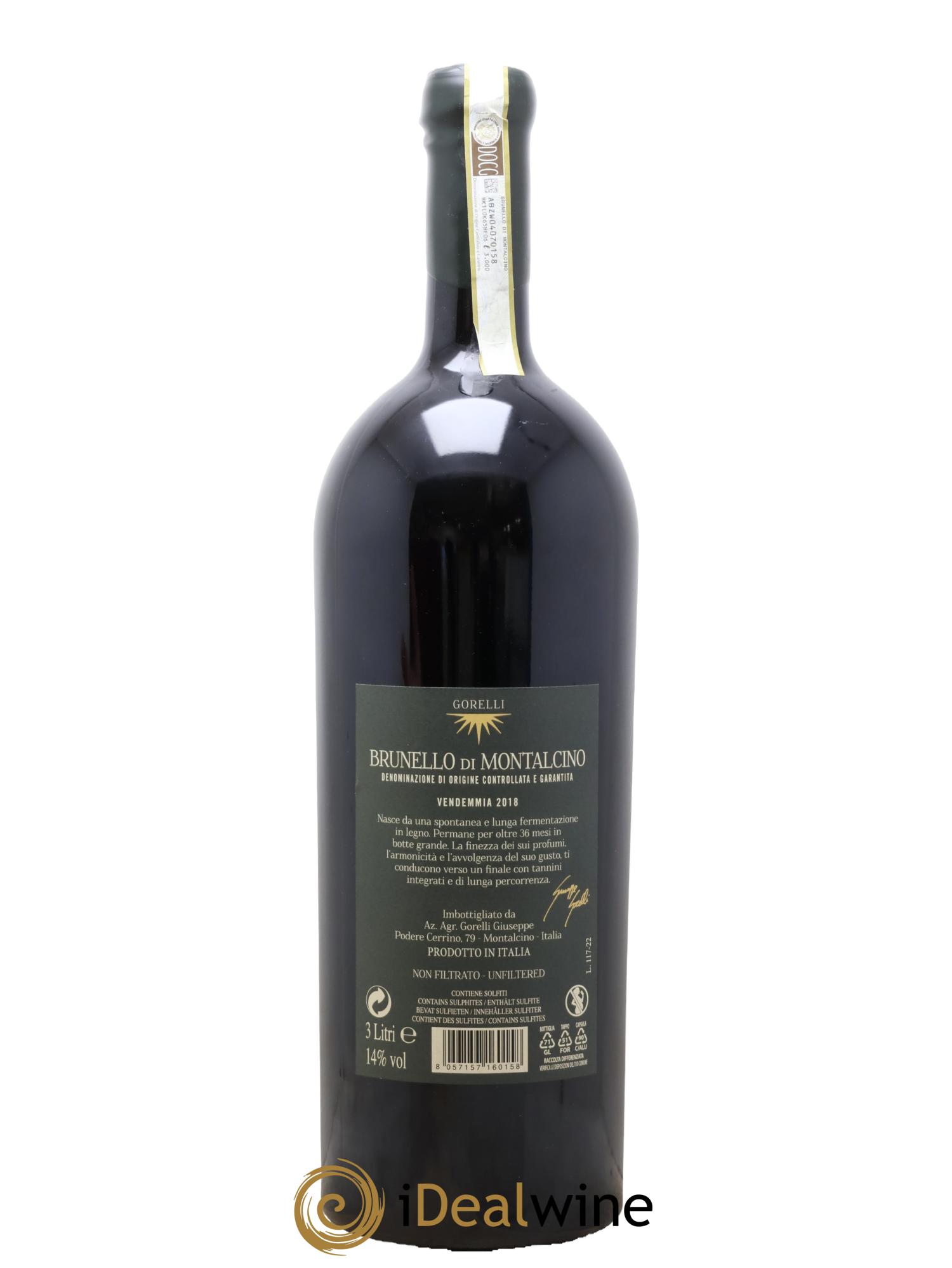 Brunello di Montalcino DOCG G. Gorelli 2018 - Lotto di 1 jéroboam - 2