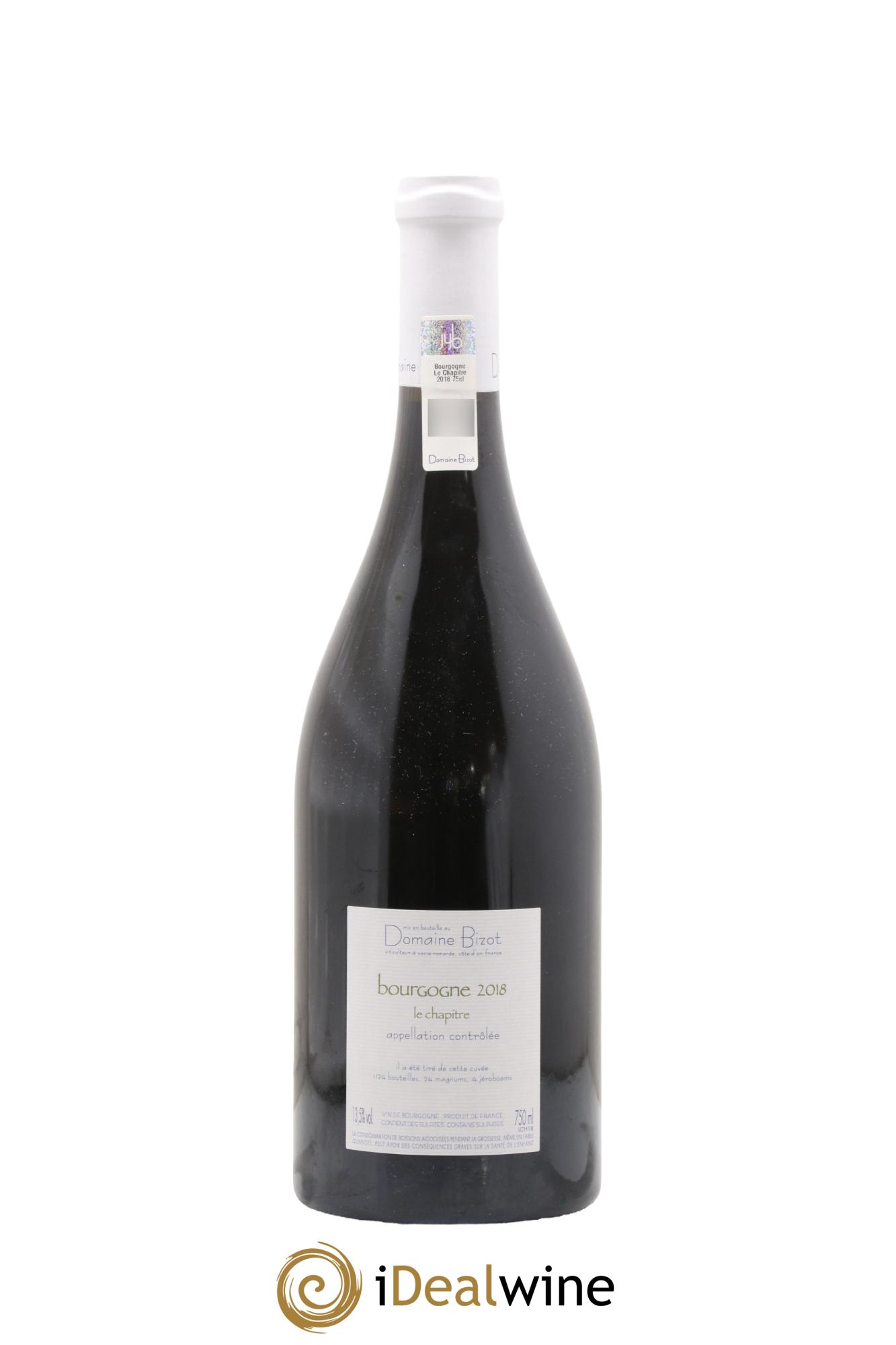 Bourgogne Le Chapitre Bizot (Domaine)  2018 - Posten von 1 Flasche - 1