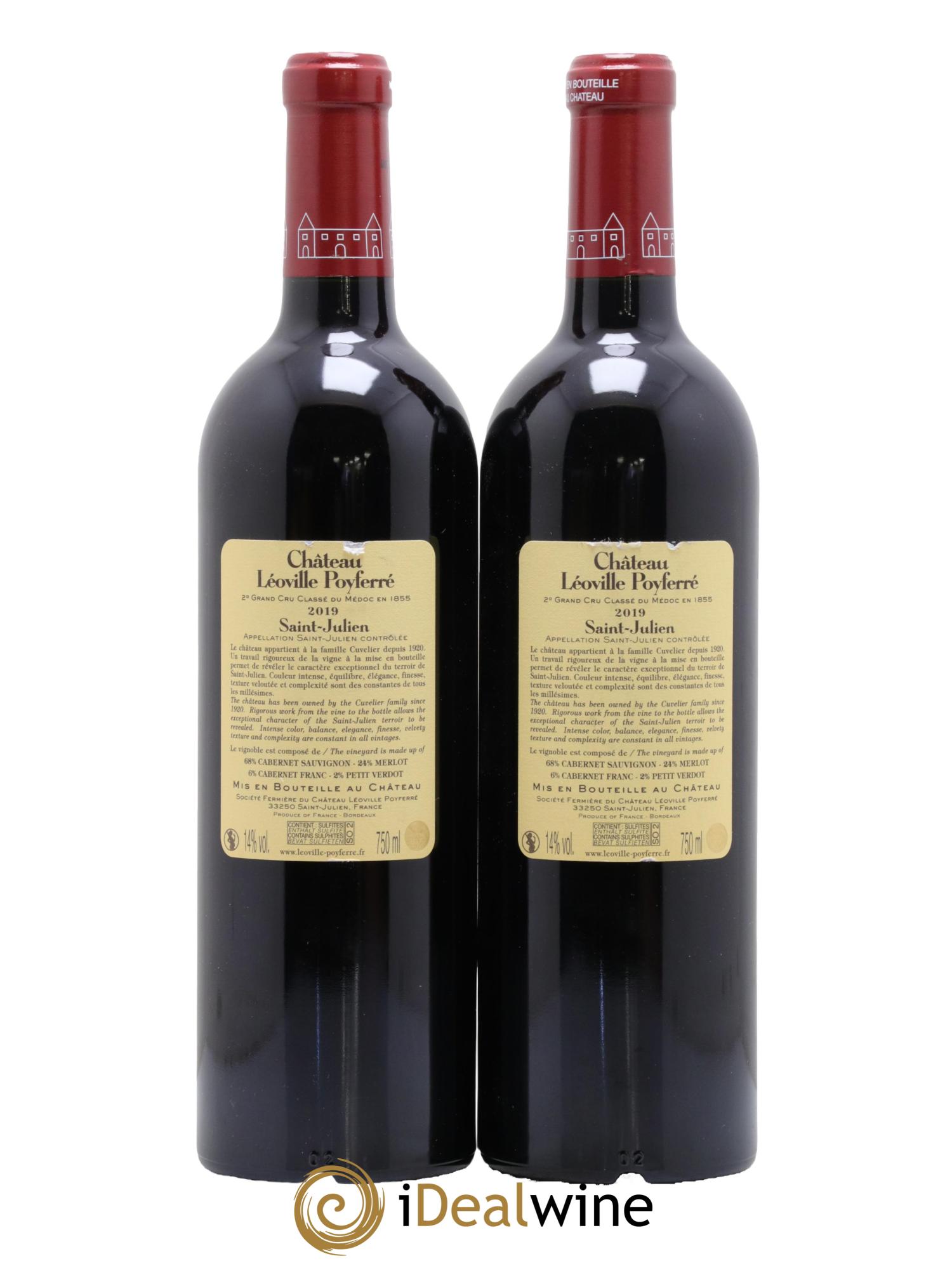 Château Léoville Poyferré 2ème Grand Cru Classé 2019 - Lot de 2 bouteilles - 1