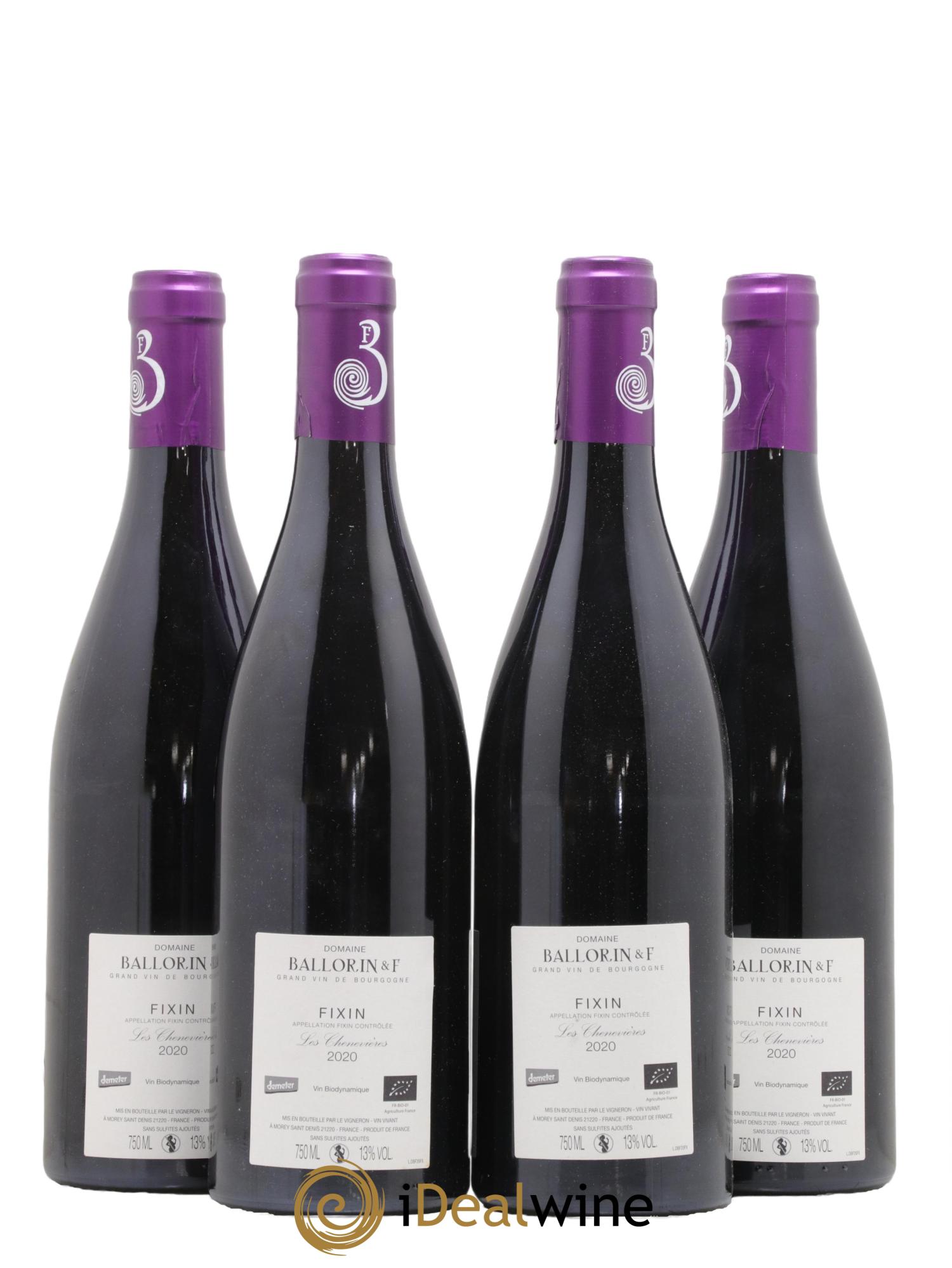 Fixin Chenevieres Domaine Ballorin 2020 - Lot de 4 bouteilles - 1